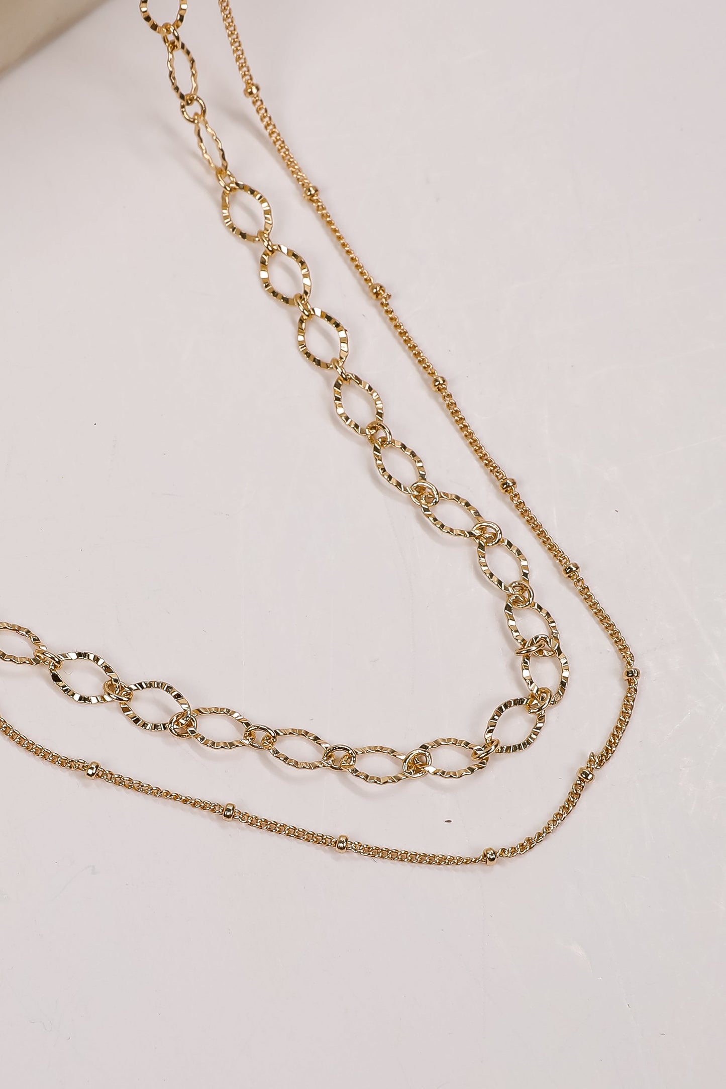 Lindsey Gold Layered Chain Necklace