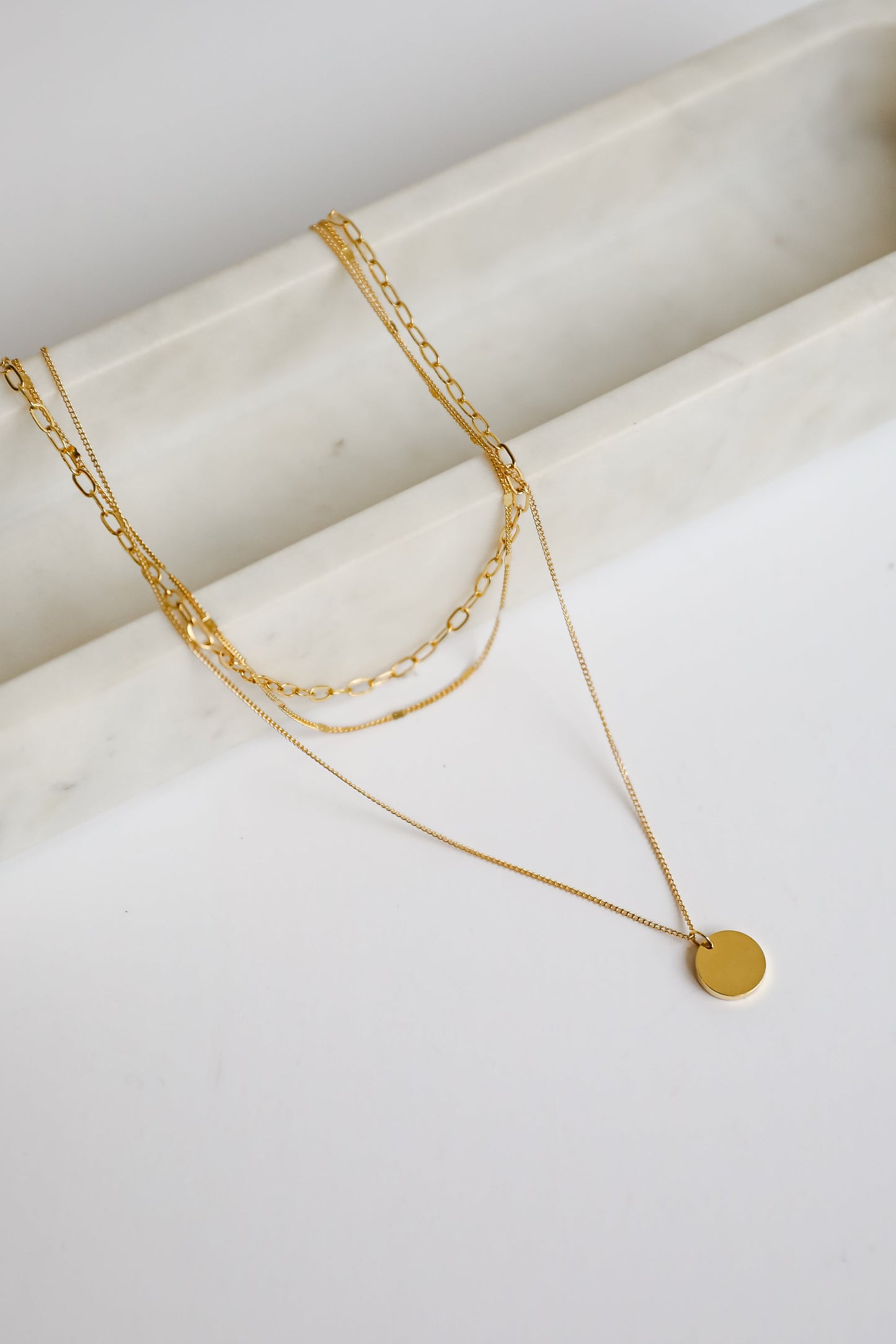 FINAL SALE - Ruby Gold Layered Chain Necklace