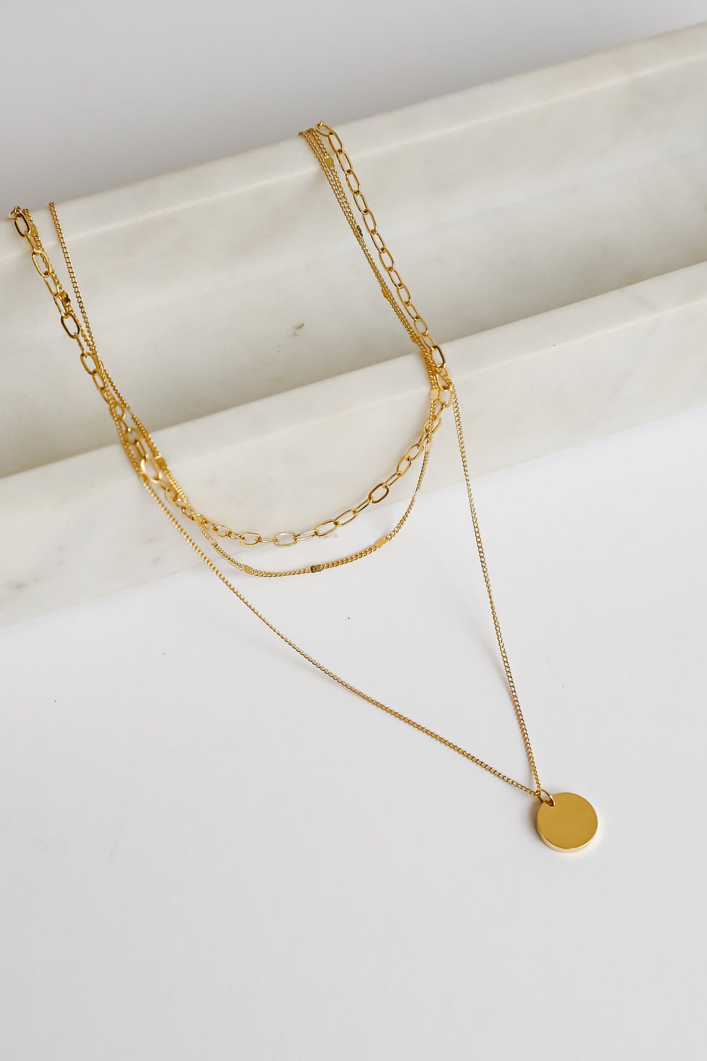 FINAL SALE - Ruby Gold Layered Chain Necklace