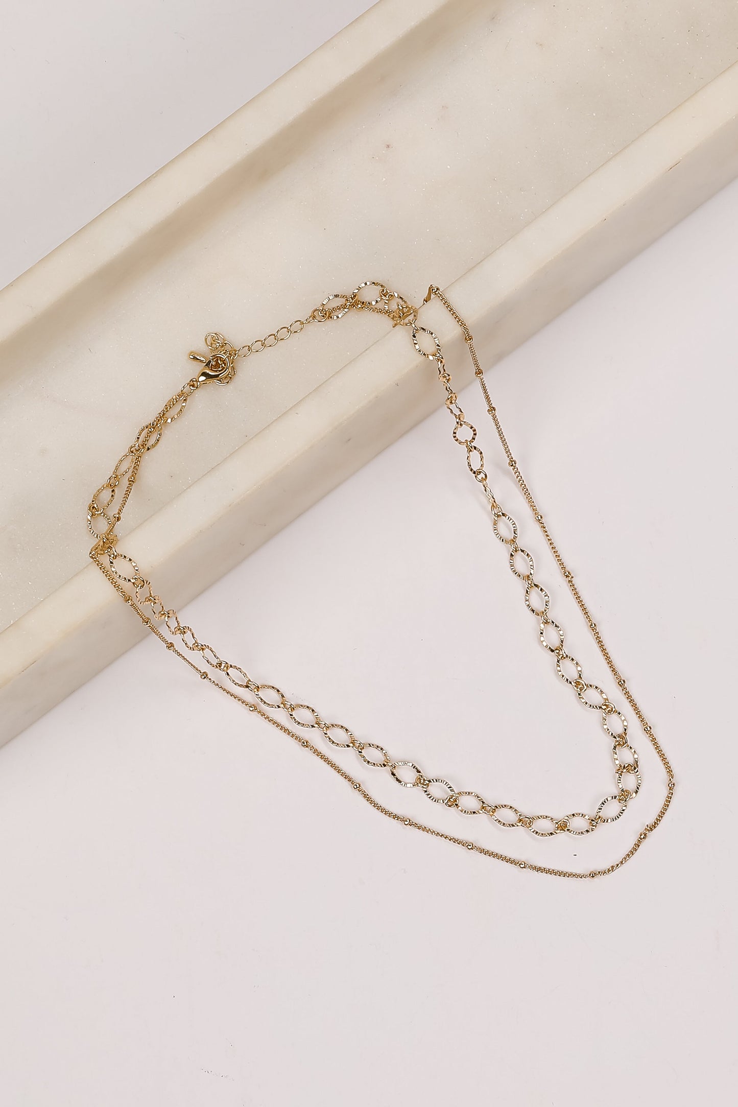 Lindsey Gold Layered Chain Necklace