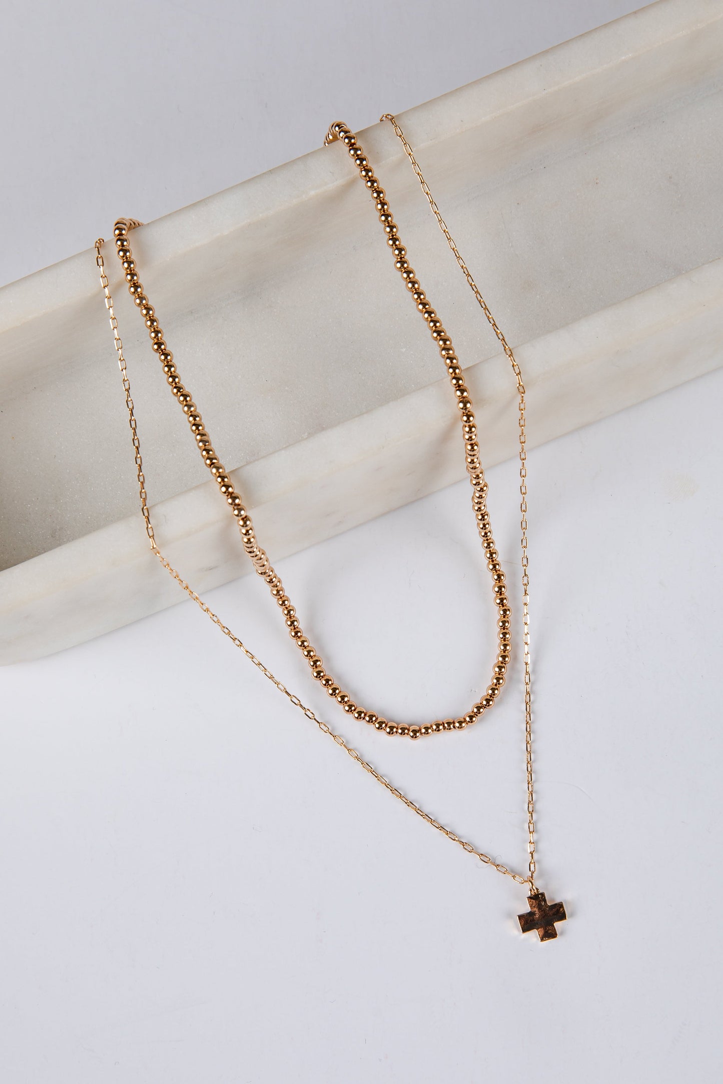 Sami Gold Beaded Layered Necklace