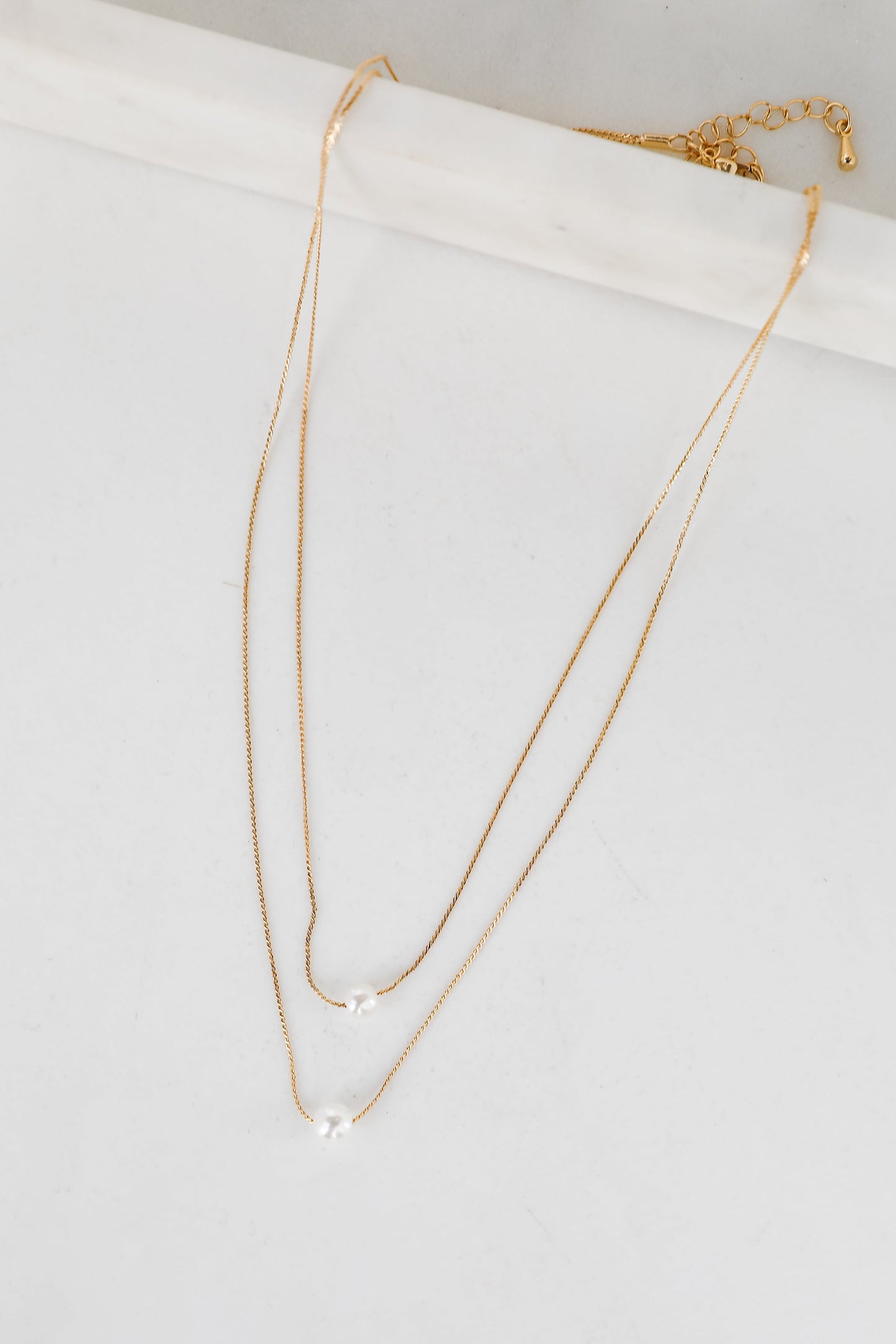 Hazel Gold Layered Pearl Necklace