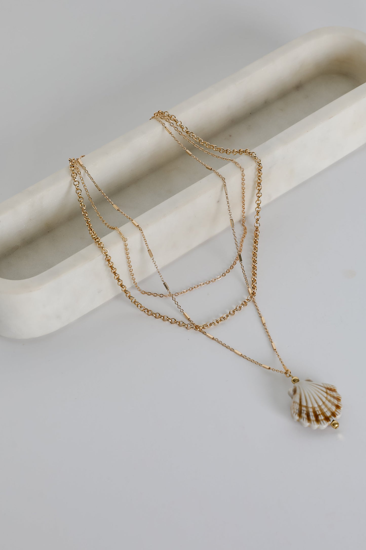 Marina Gold Layered Seashell Charm Necklace