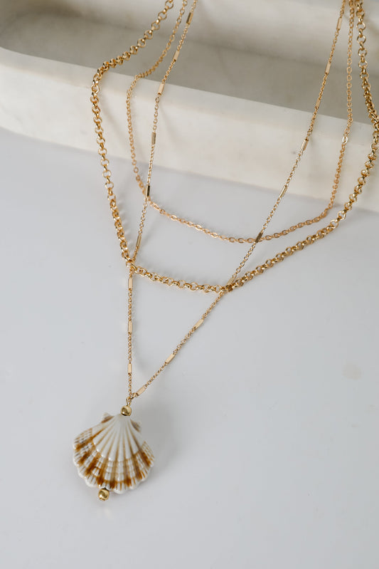 Marina Gold Layered Seashell Charm Necklace
