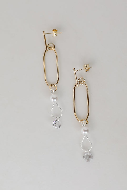 FINAL SALE - Michelle White Pearl Drop Earrings