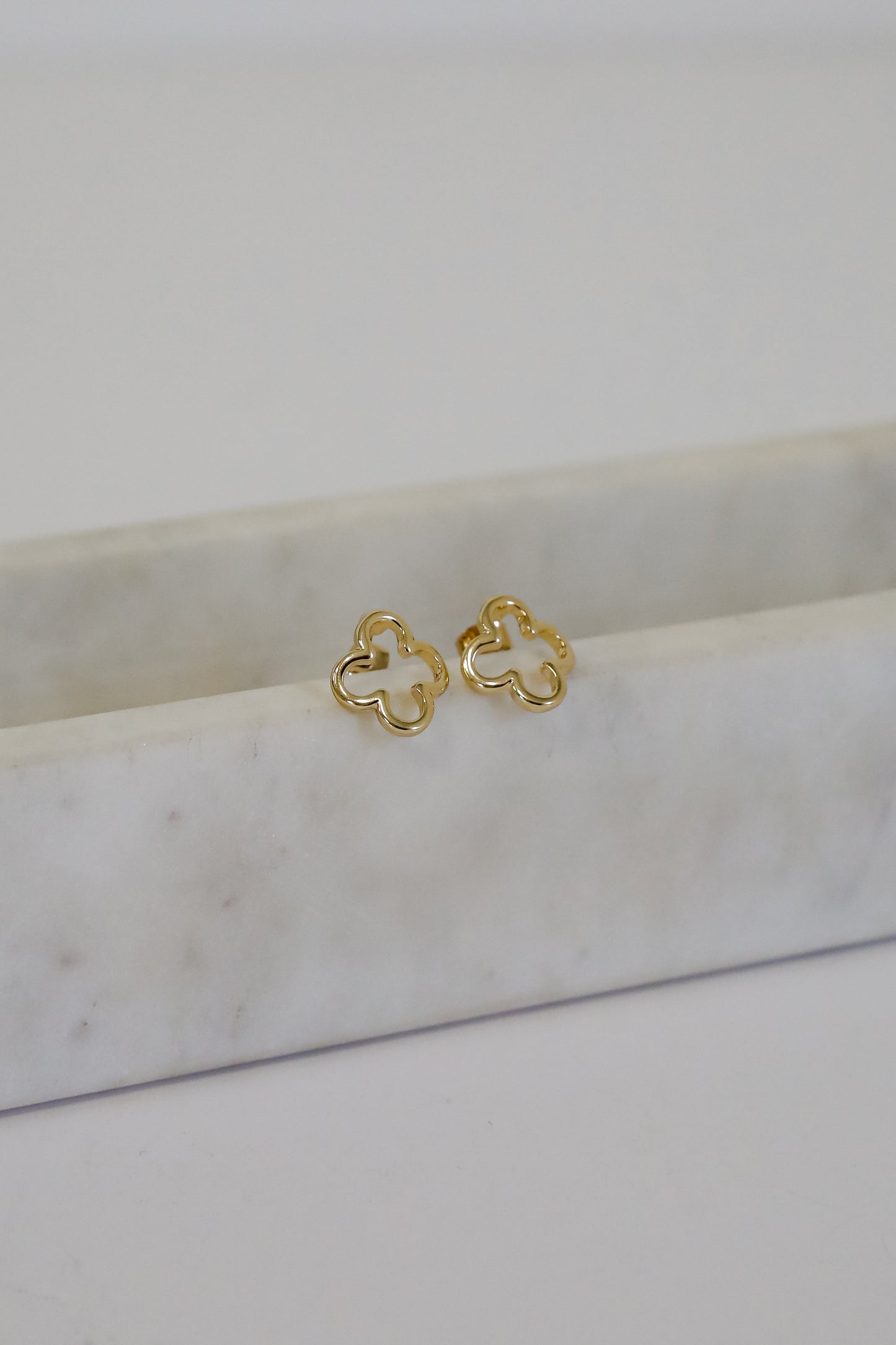 Rachel Gold Quatrefoil Stud Earrings