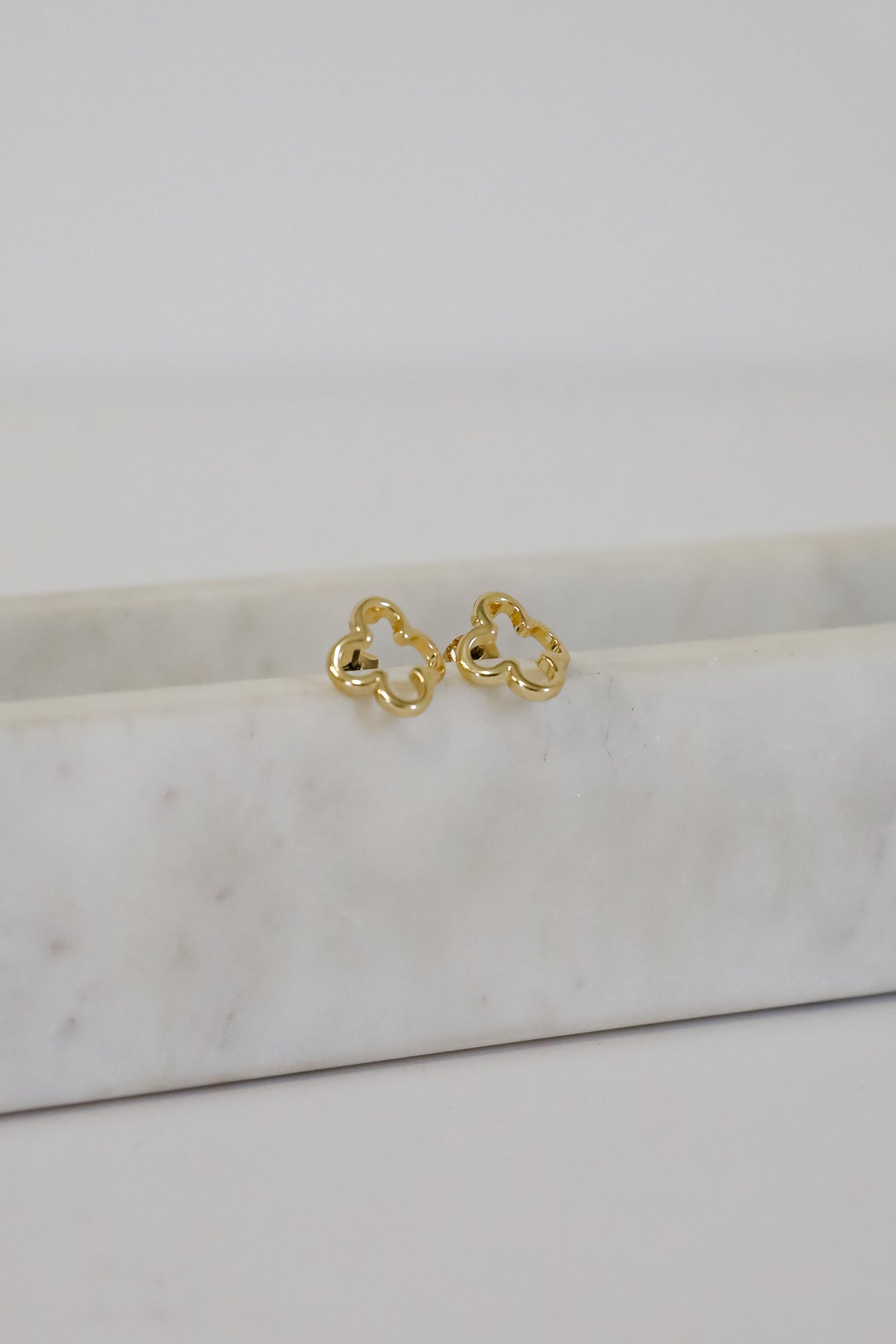 Rachel Gold Quatrefoil Stud Earrings