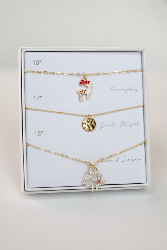 FINAL SALE - Holly Gold Necklace Set