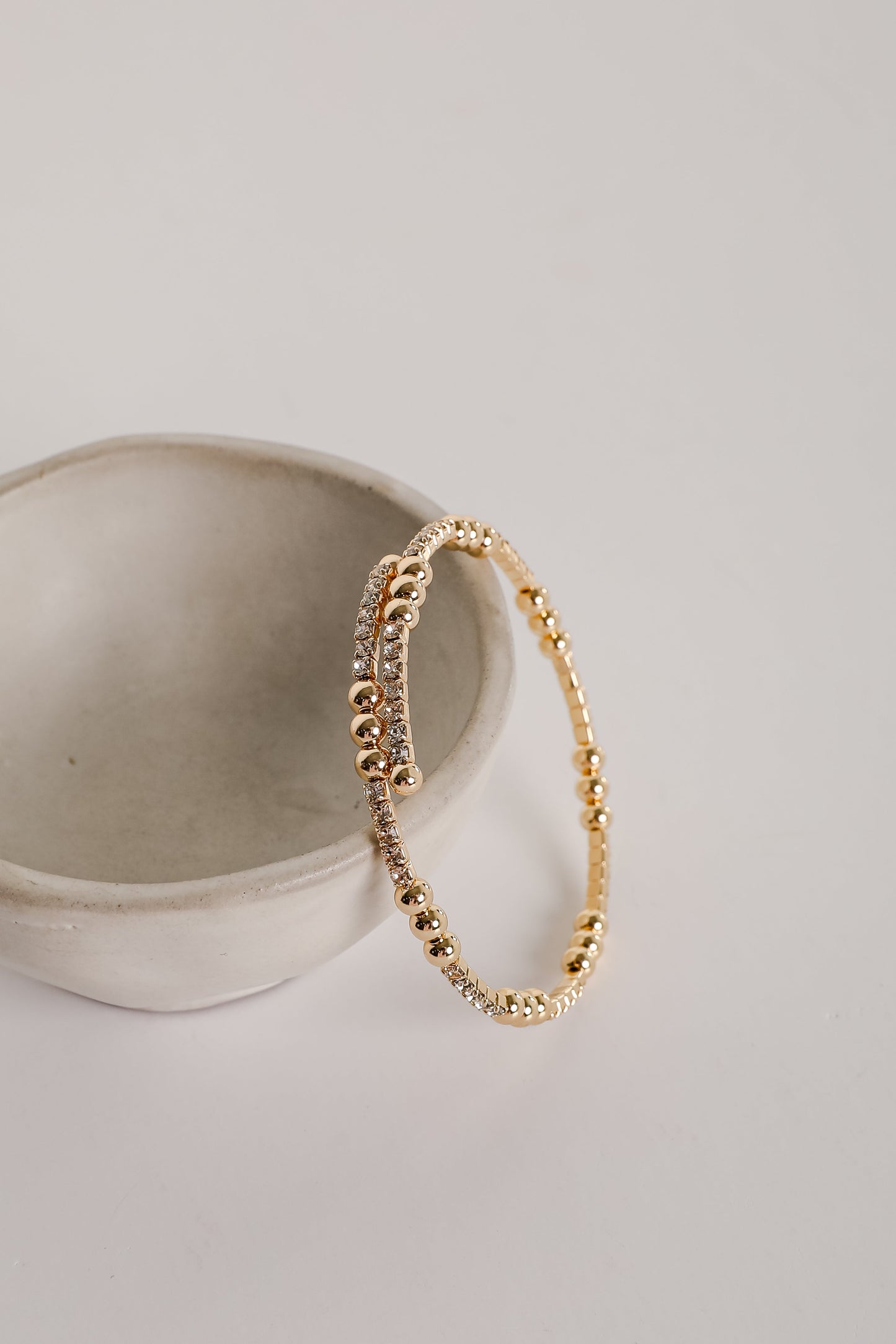 Joanna Gold Beaded Rhinestone Cuff Bracelet