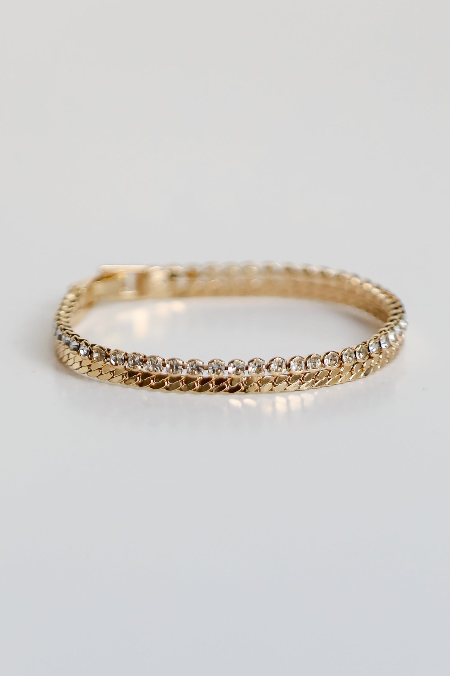 FINAL SALE - Gabriella Gold Rhinestone Chain Bracelet