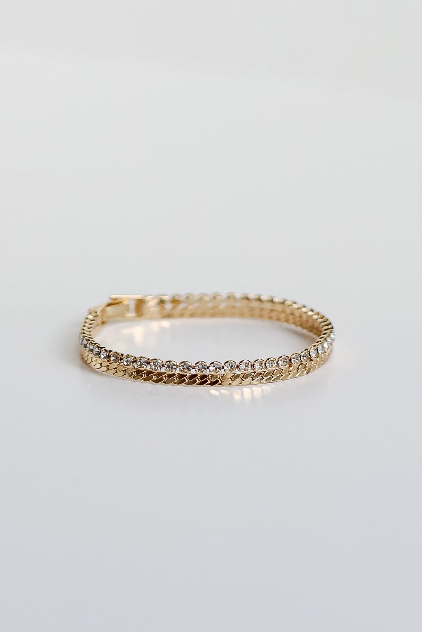 FINAL SALE - Gabriella Gold Rhinestone Chain Bracelet