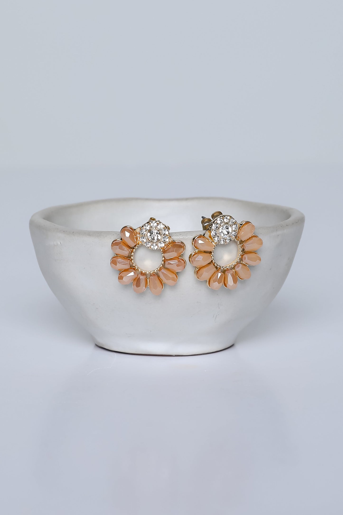 Audrey Gold Gemstone Circle Earrings