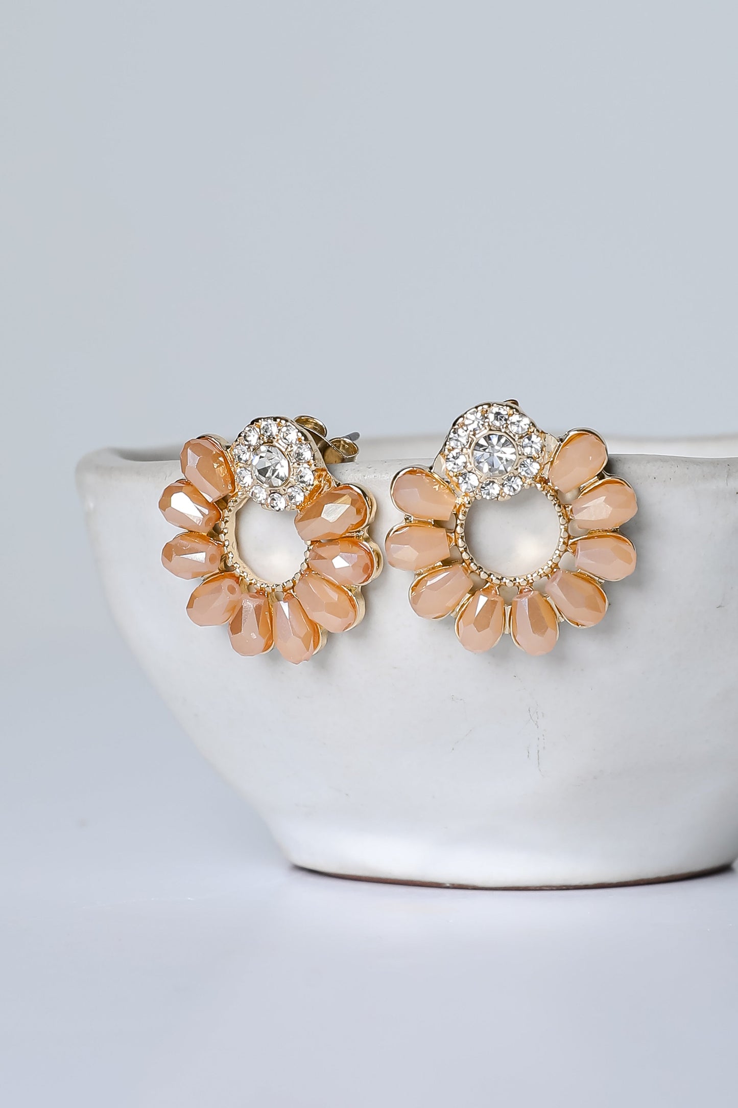 Audrey Gold Gemstone Circle Earrings