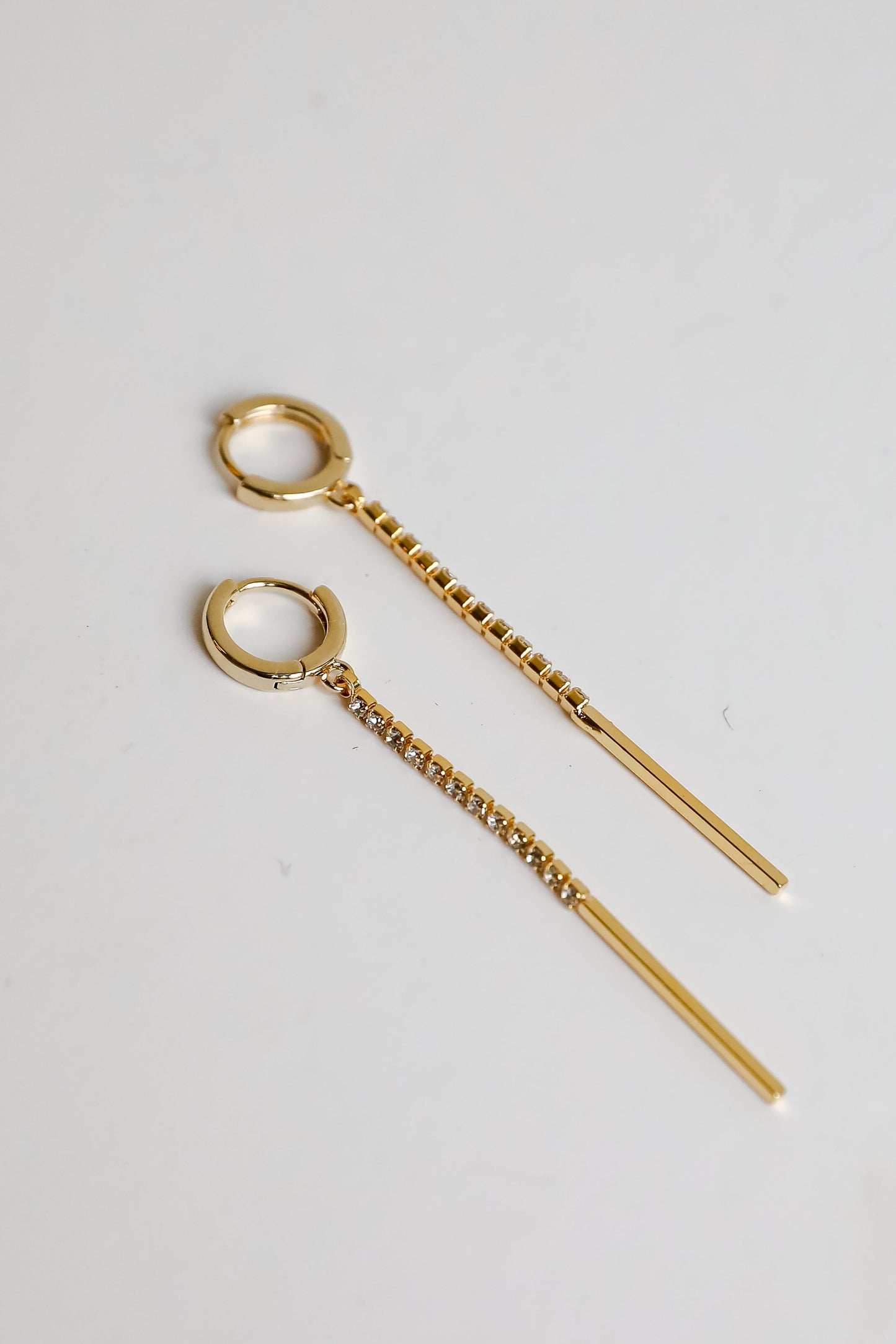 FINAL SALE - Alina Gold Rhinestone Drop Earrings