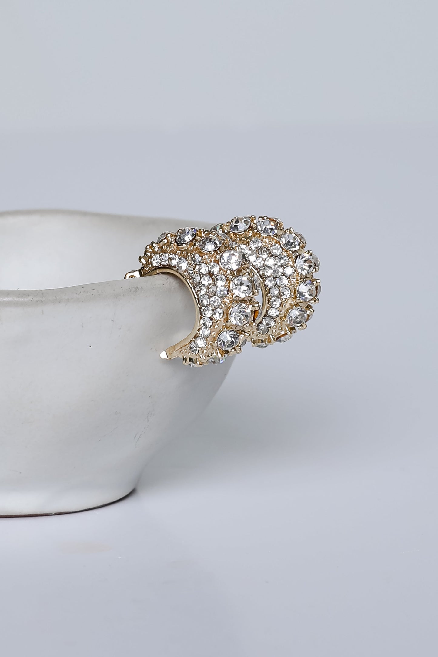 Maria Gold Rhinestone Hoop Earrings