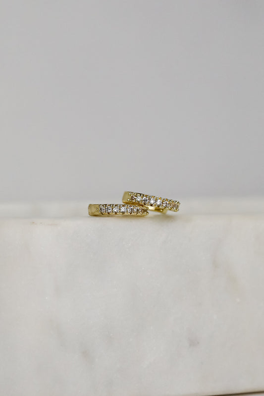 FINAL SALE - Kiara Rhinestone Mini Hoop Earrings