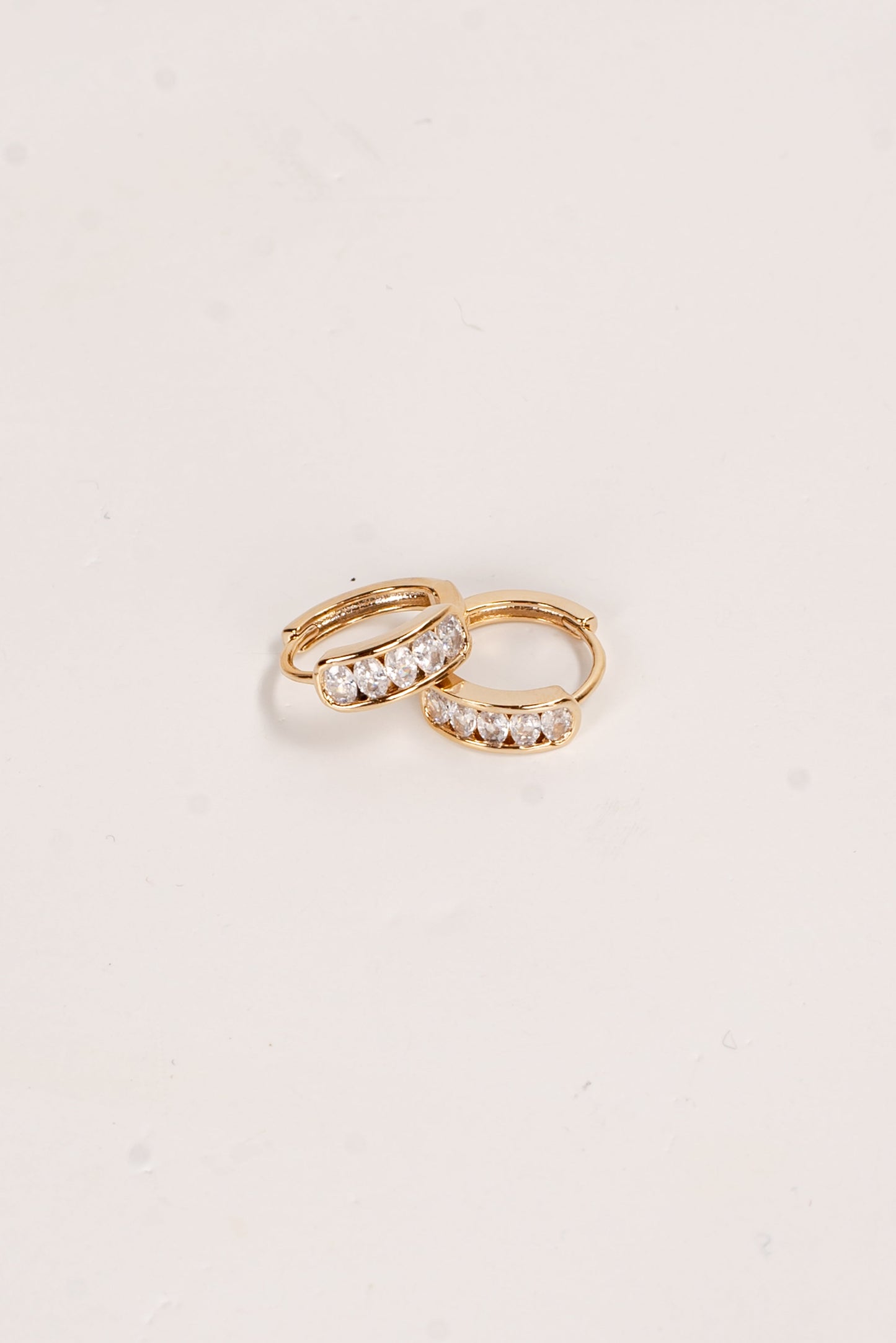 Joanna Gold Rhinestone Mini Hoop Earrings