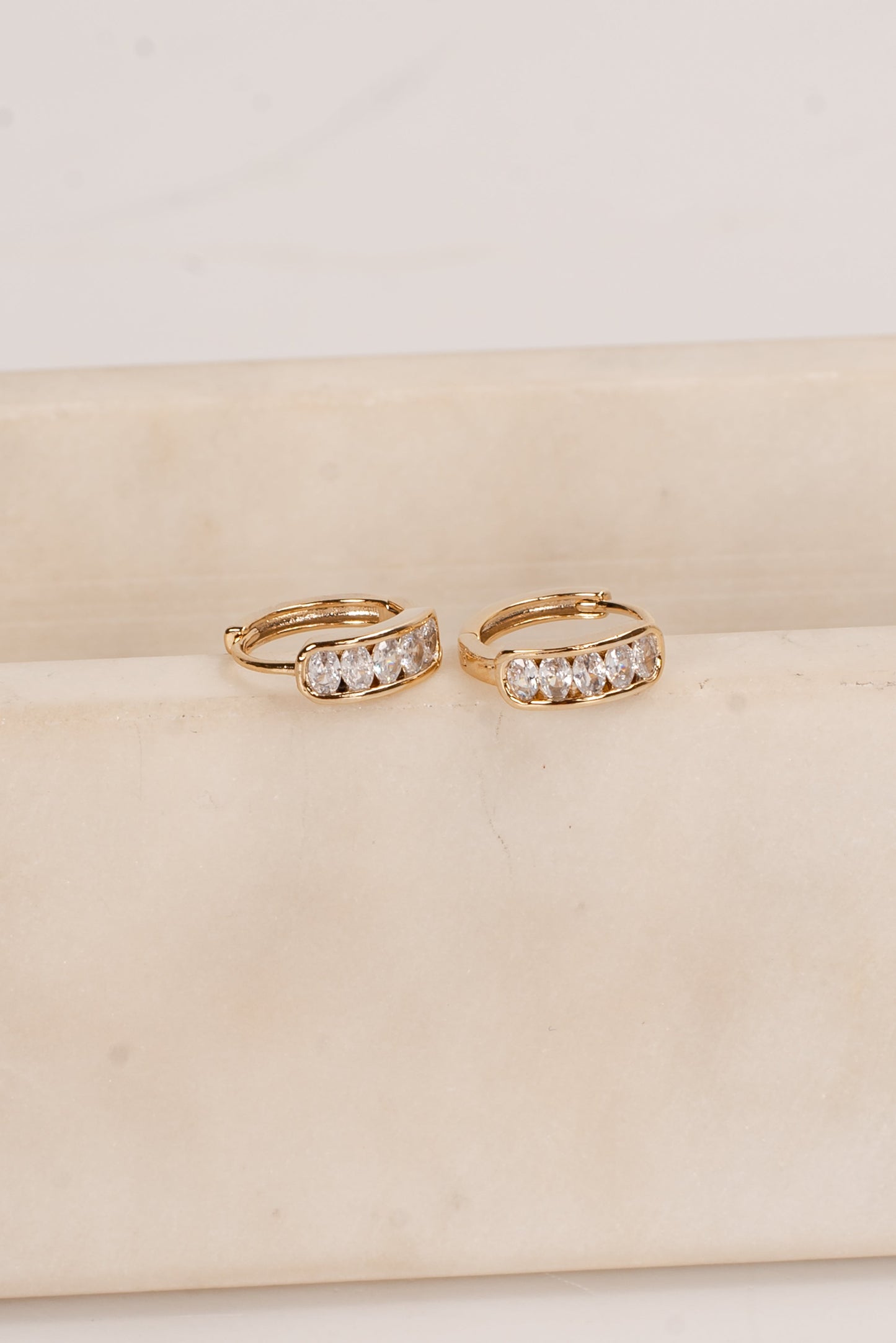Joanna Gold Rhinestone Mini Hoop Earrings