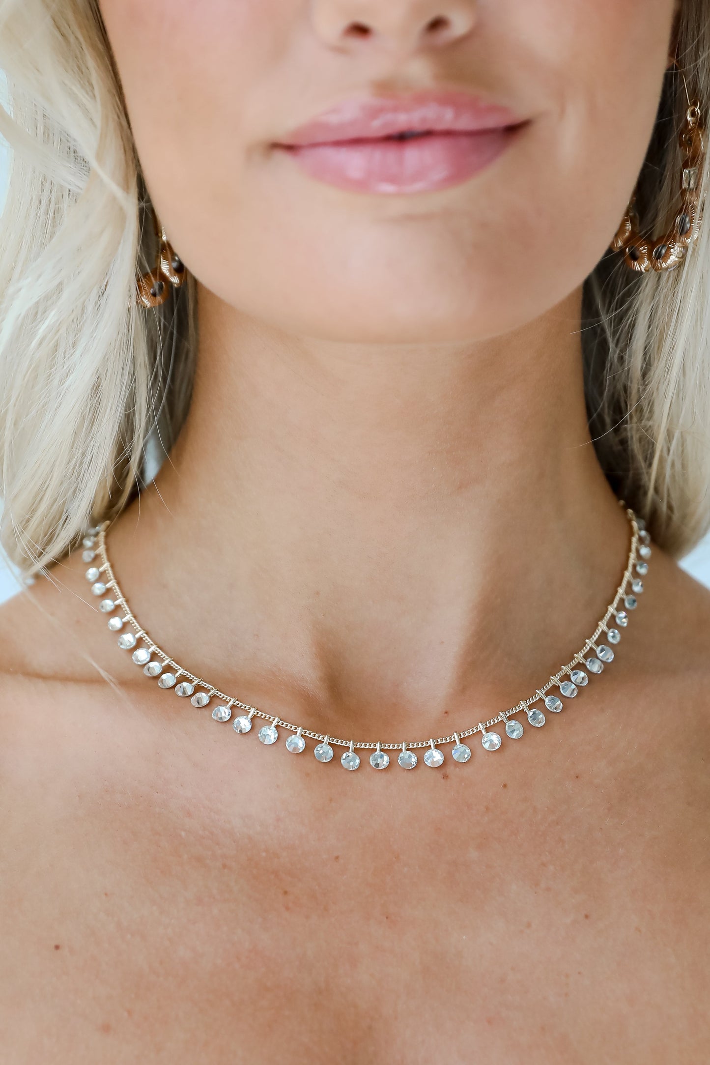 FINAL SALE - Riley Gold Rhinestone Chain Necklace