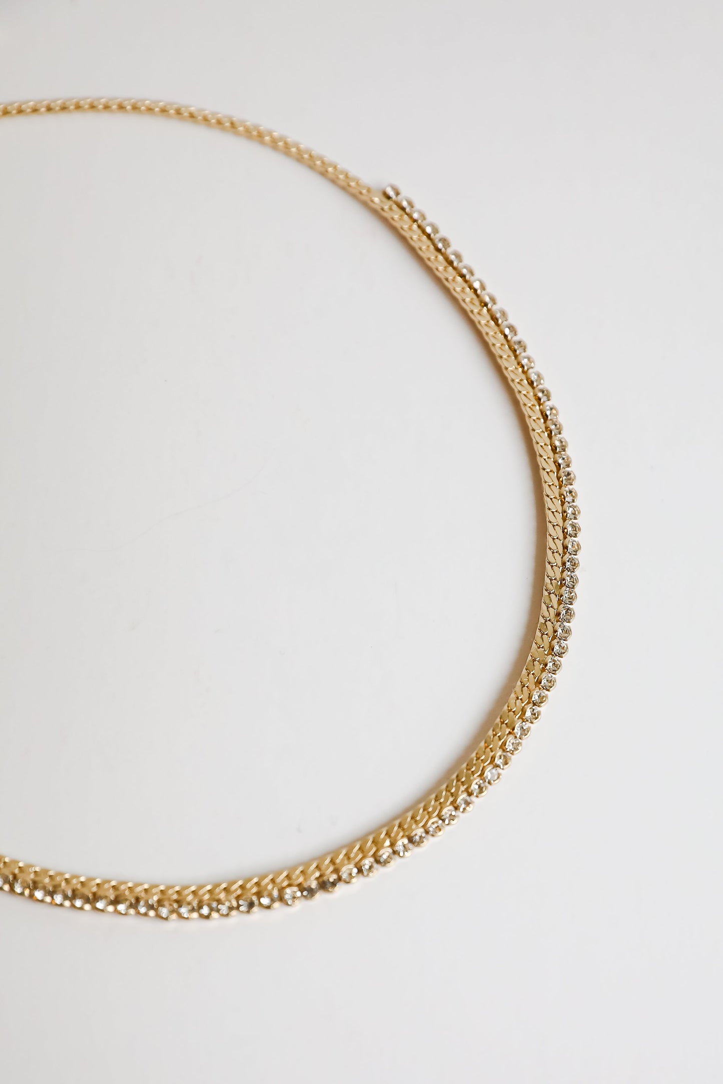 FINAL SALE - Gabriella Gold Rhinestone Chain Necklace