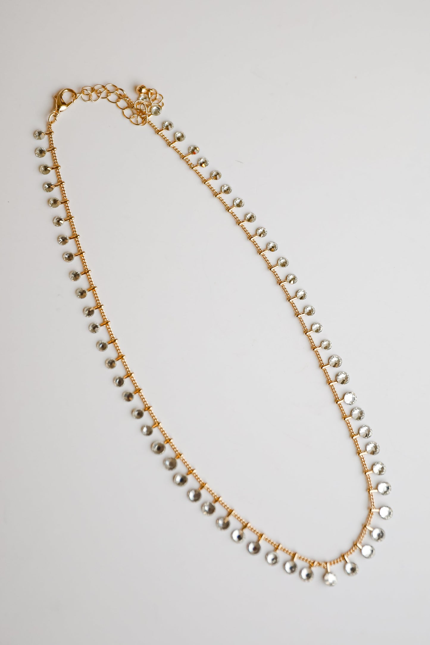 FINAL SALE - Riley Gold Rhinestone Chain Necklace