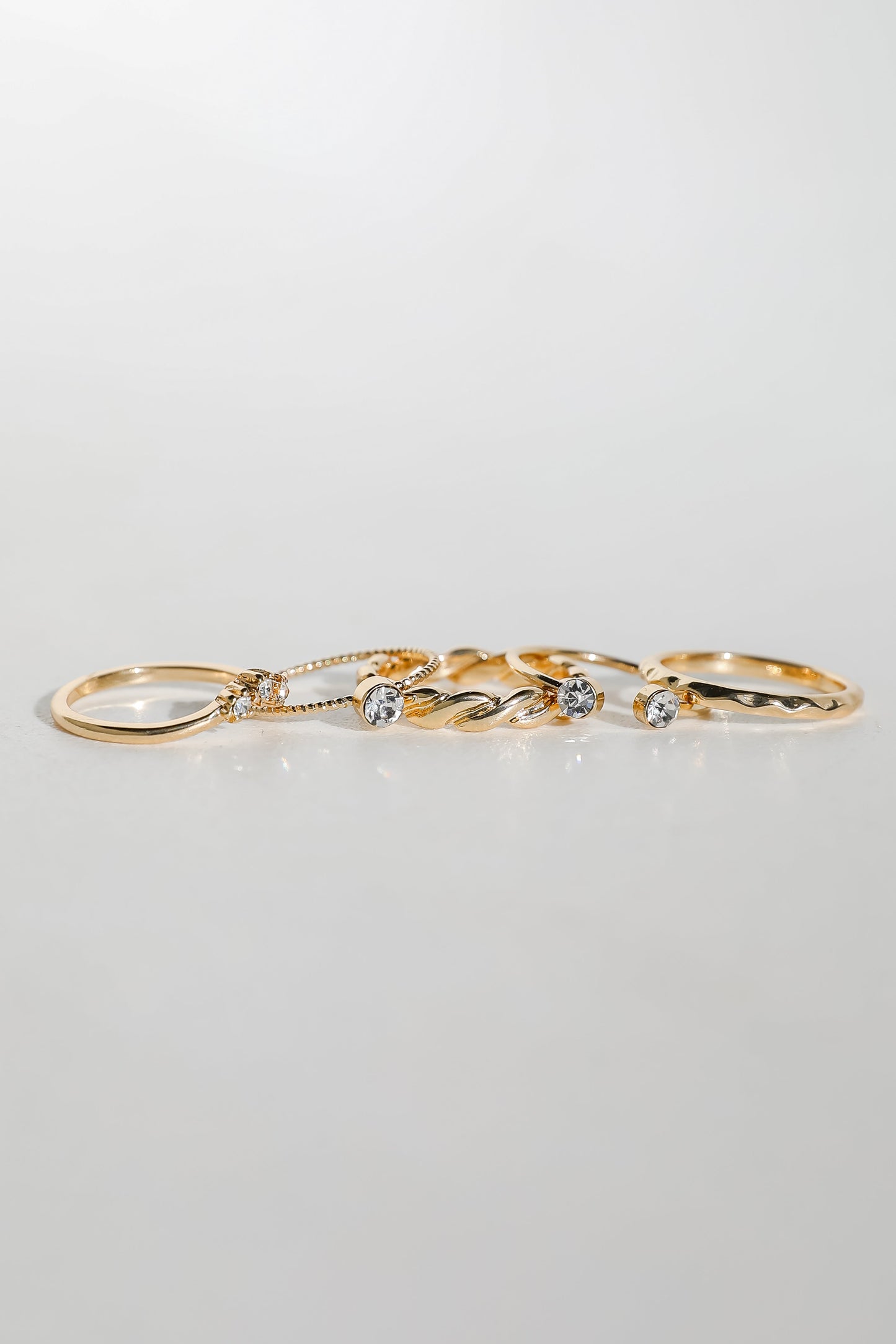Maeve Gold Rhinestone Ring Set