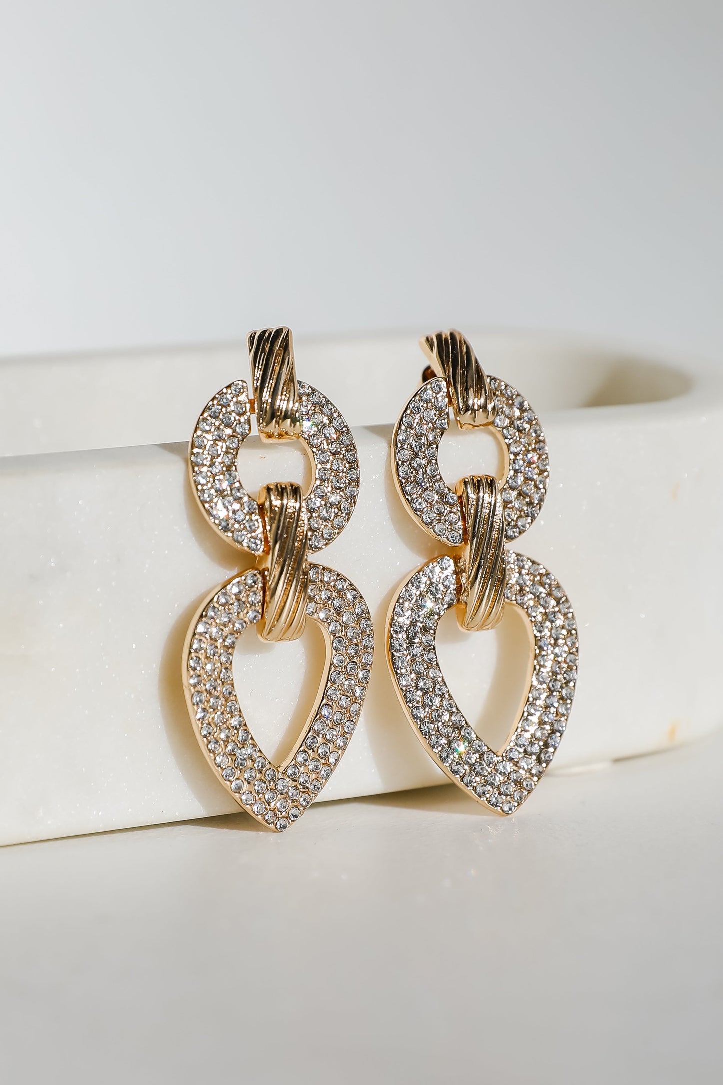 Quinn Gold Rhinestone Statement Earrings
