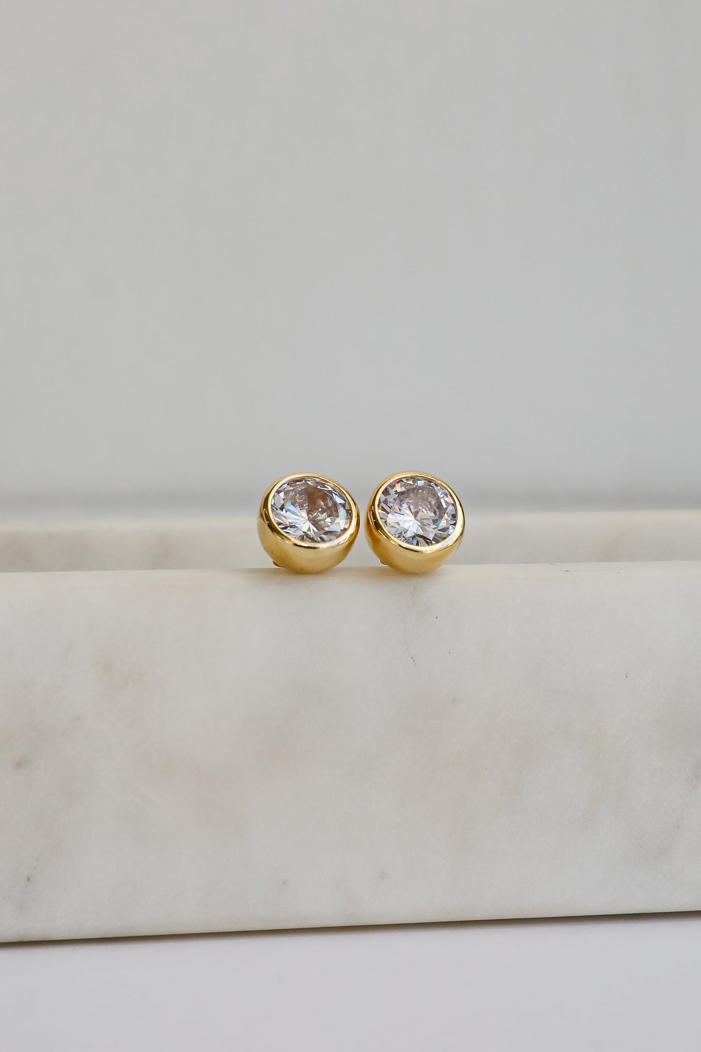 Miranda Gold Rhinestone Stud Earrings