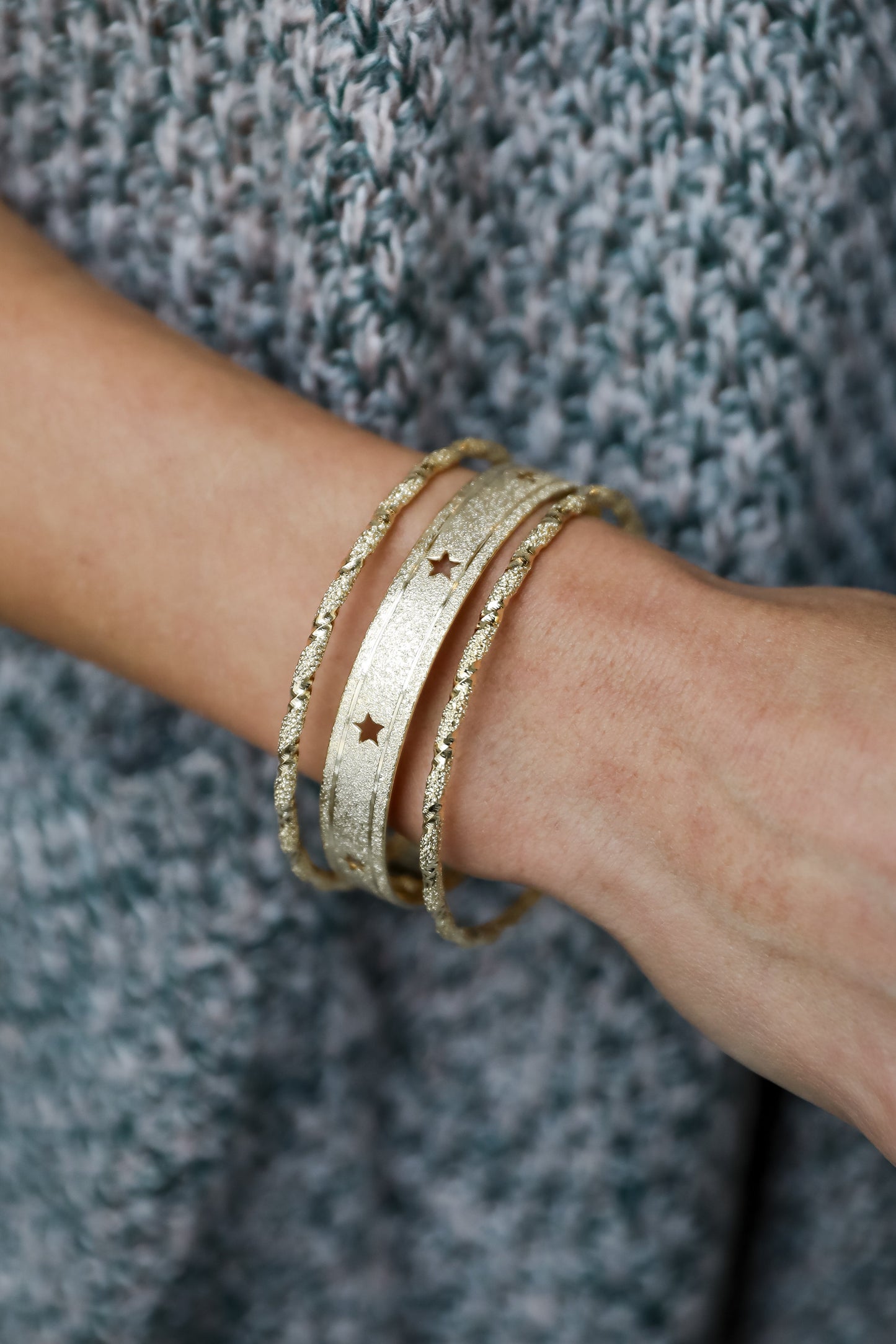 FINAL SALE - Cecelia Gold Star Bangle Set