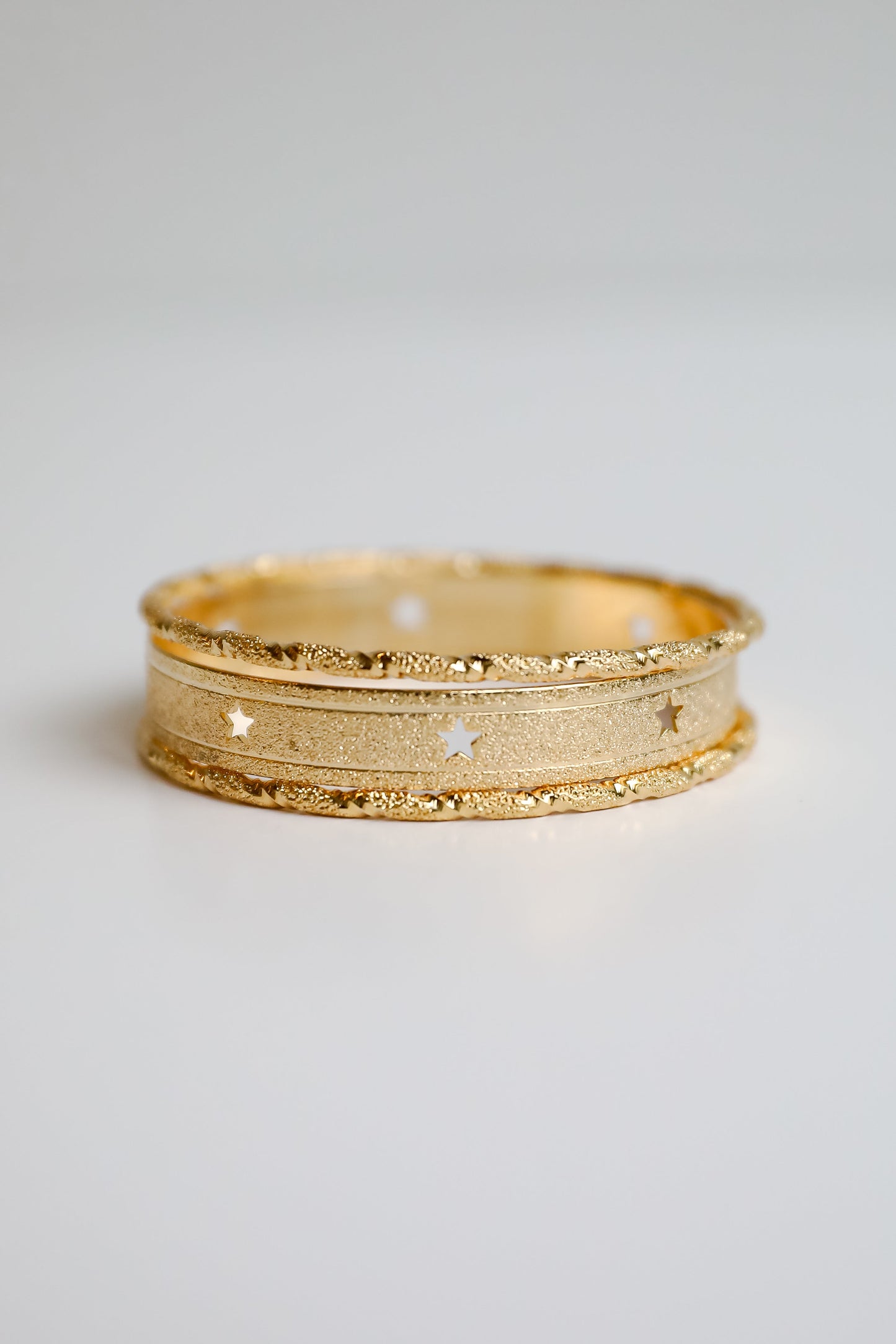 FINAL SALE - Cecelia Gold Star Bangle Set