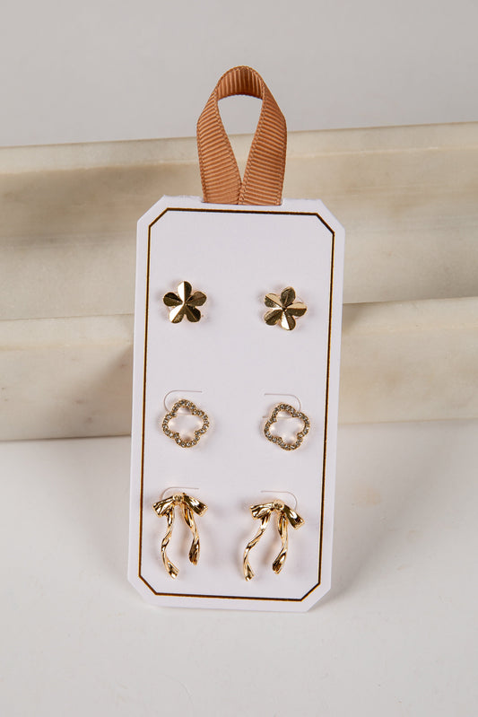 Amy Gold Stud Earring Set