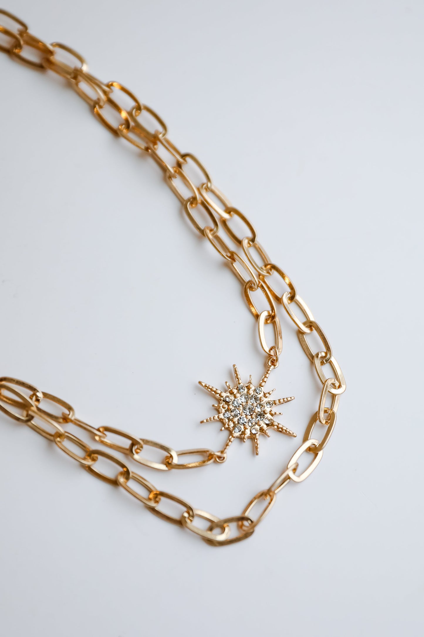 FINAL SALE - Bianca Gold Sunburst Layered Chain Necklace