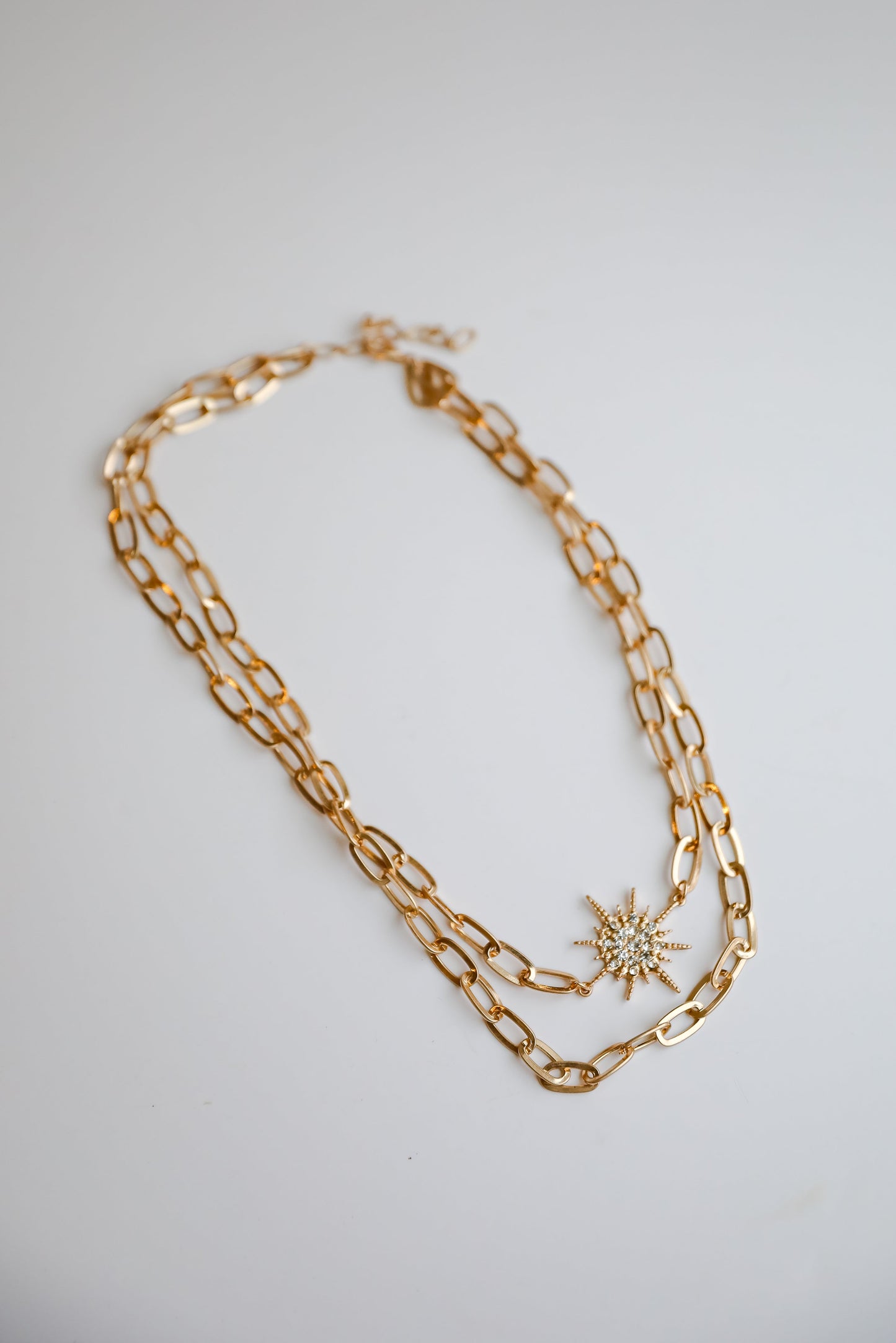 FINAL SALE - Bianca Gold Sunburst Layered Chain Necklace