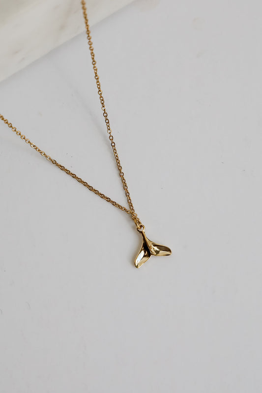 FINAL SALE - Leah Gold Tail Charm Necklace