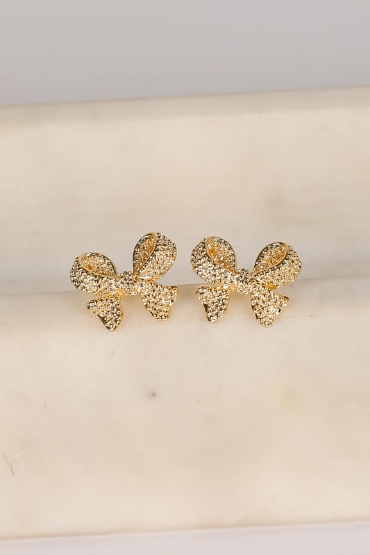 Mckenna Gold Bow Earrings