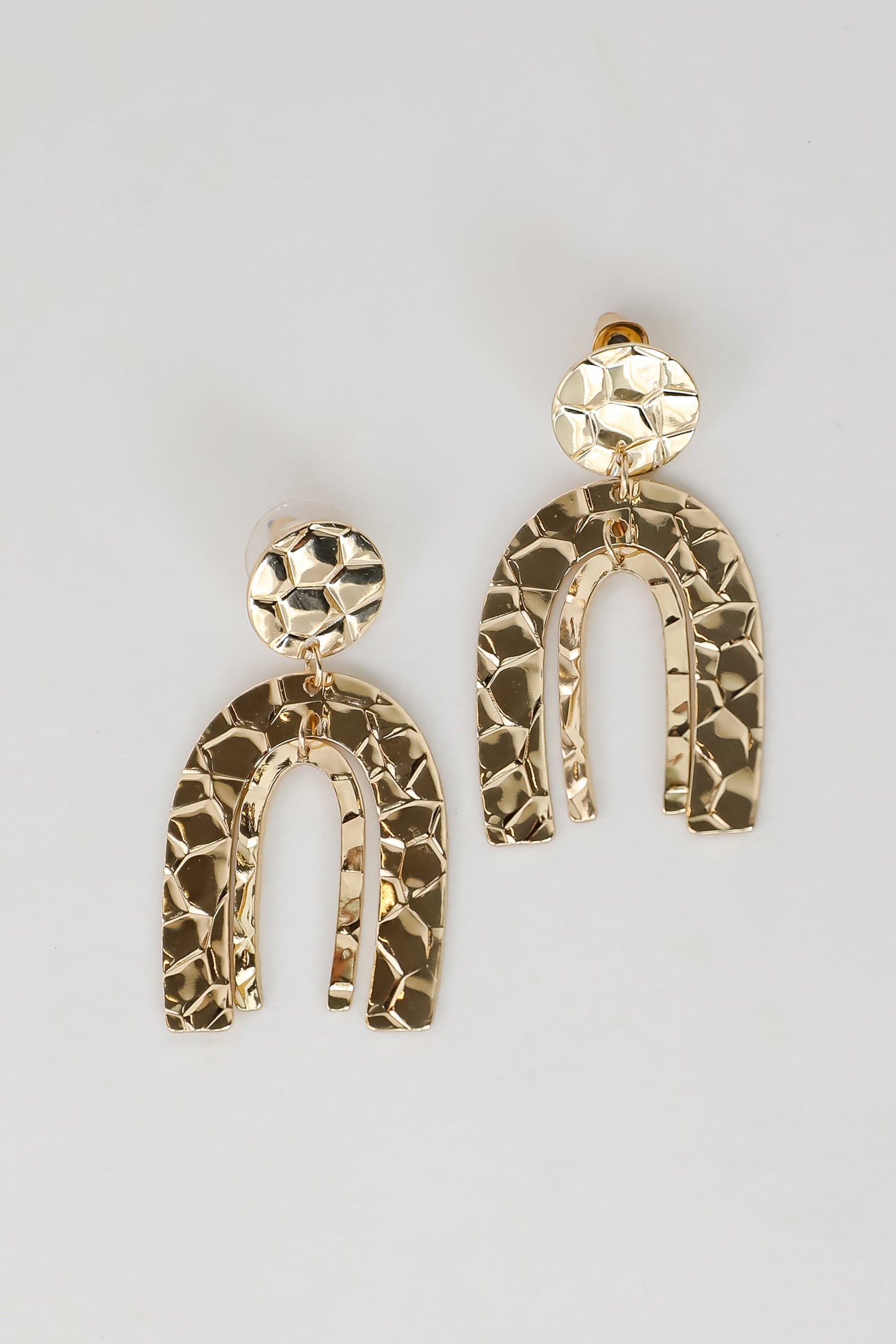 FINAL SALE - Phoebe Gold Textured Statement Earrings