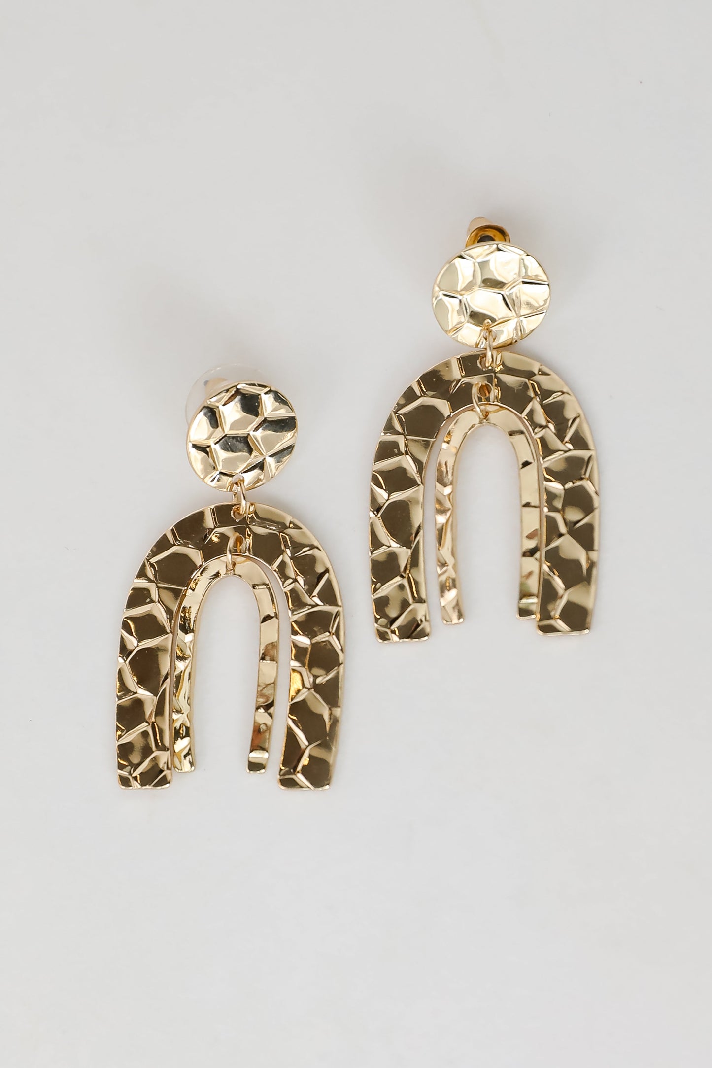 FINAL SALE - Phoebe Gold Textured Statement Earrings