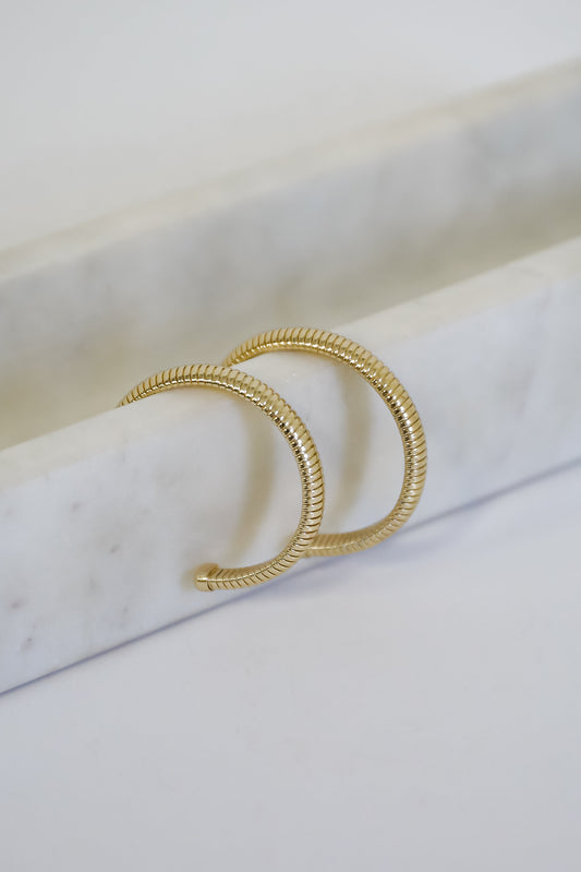 Harlow Gold Textured Hoop Earrings