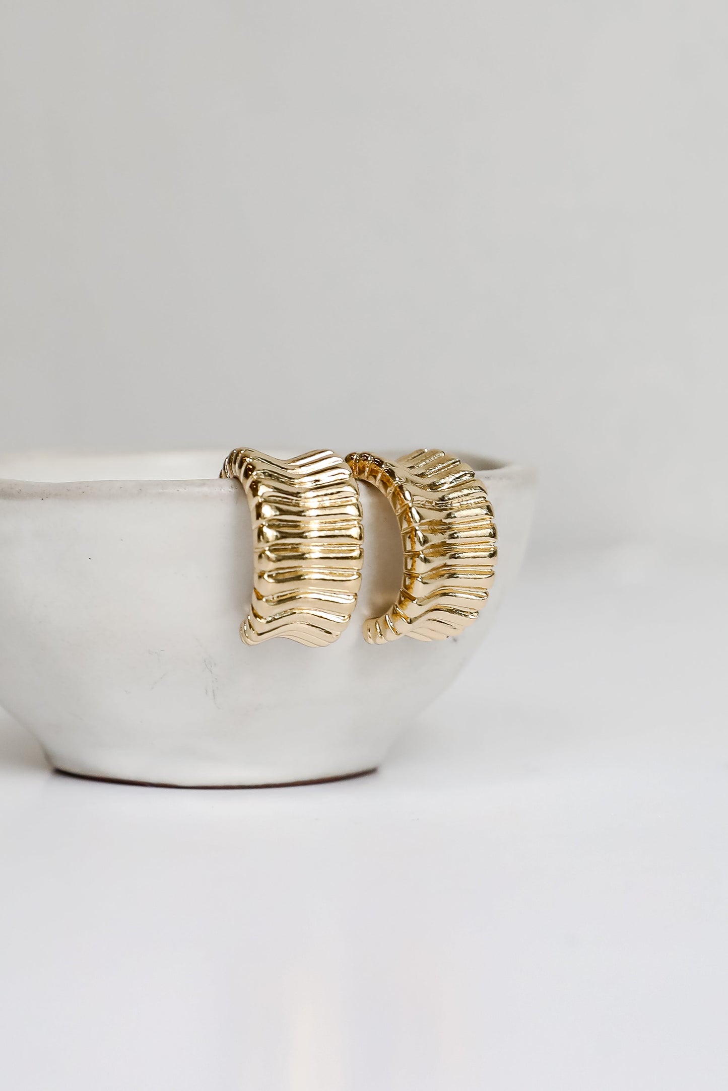 Samantha Textured Hoop Earrings