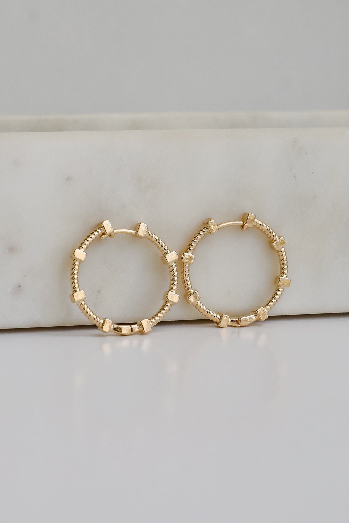 Penelope Gold Textured Hoop Earrings