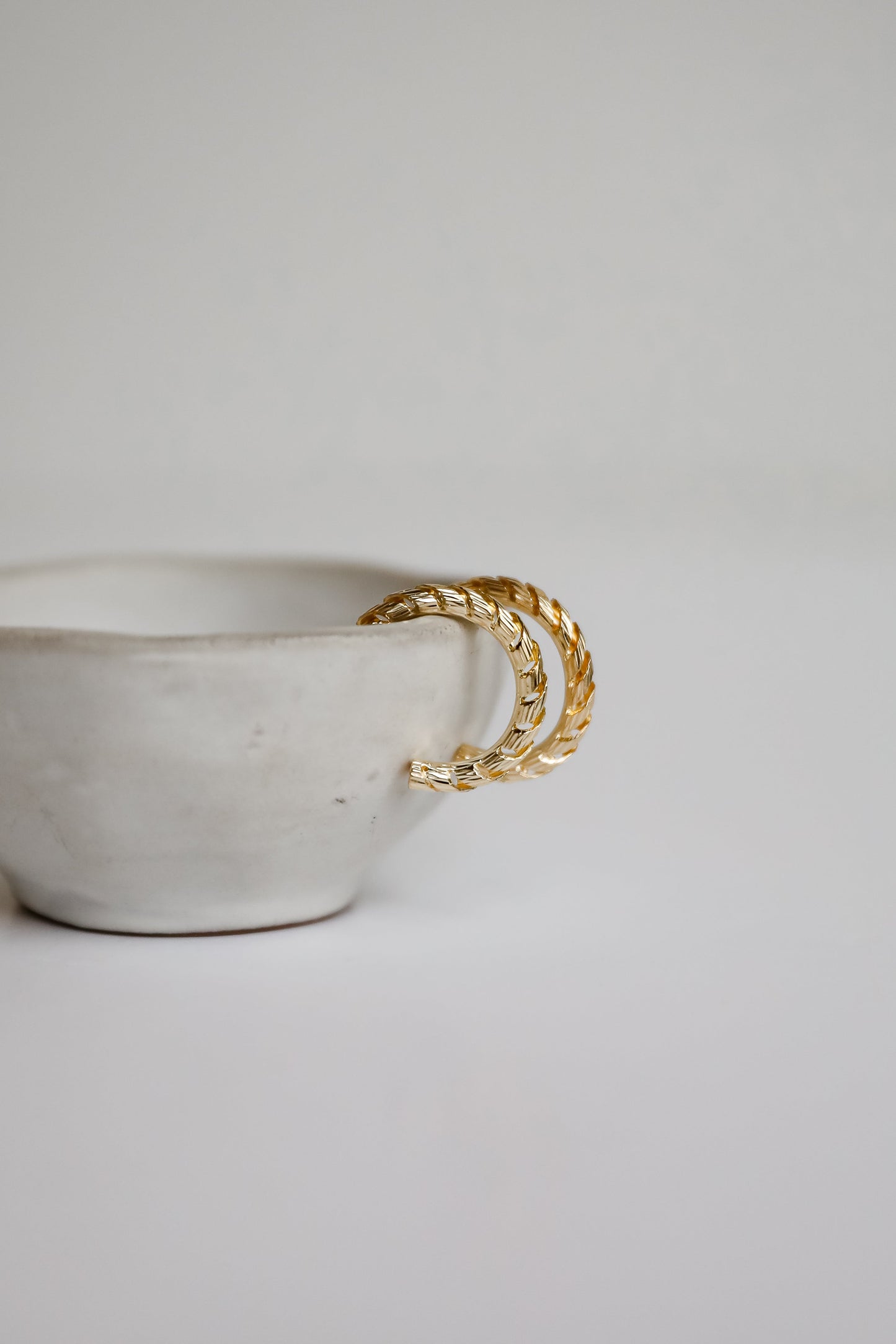 Hadley Gold Textured Hoop Earrings