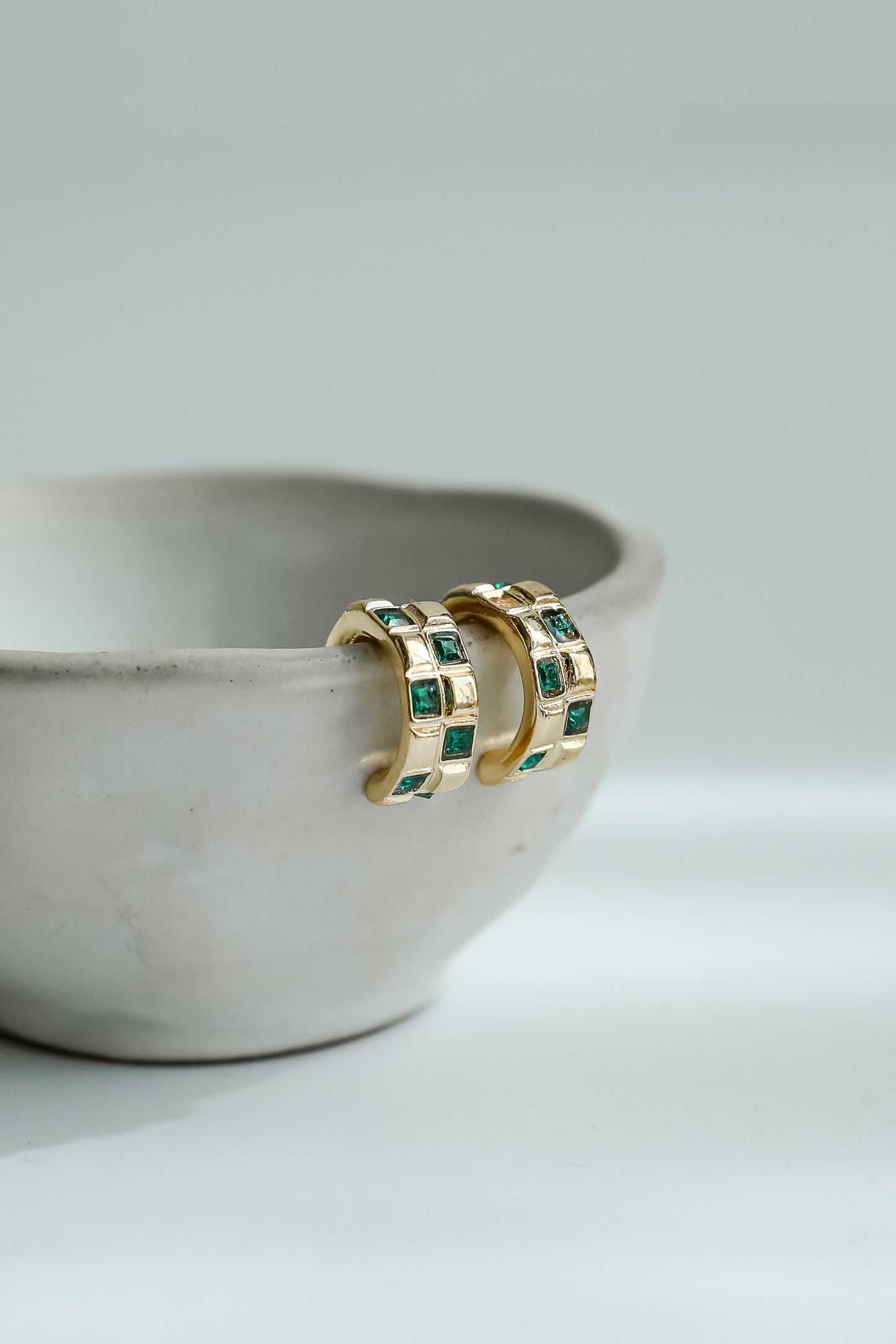 Kaylee Checkered Mini Hoop Earrings