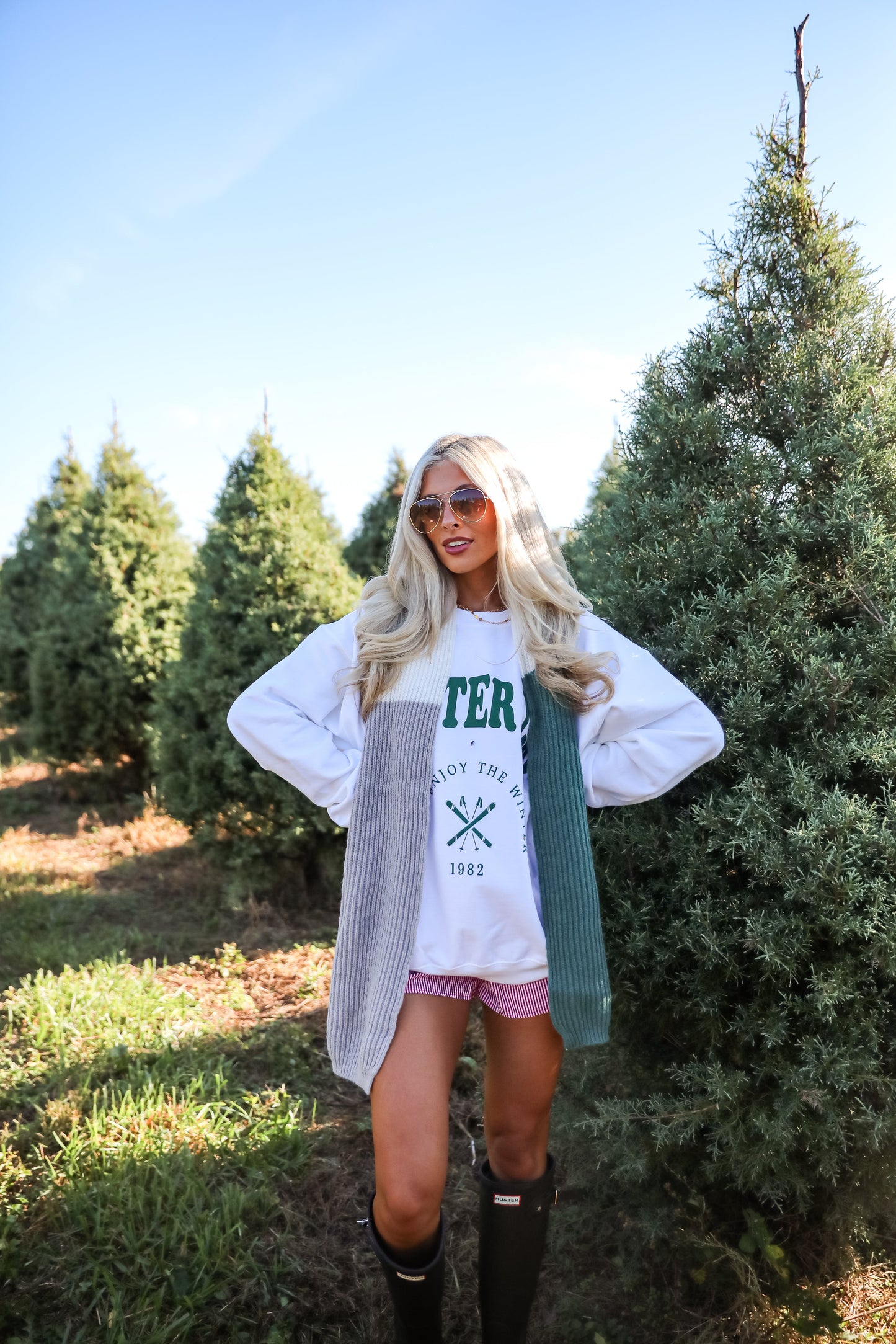 FINAL SALE - Peak Scenery Green Color Block Scarf