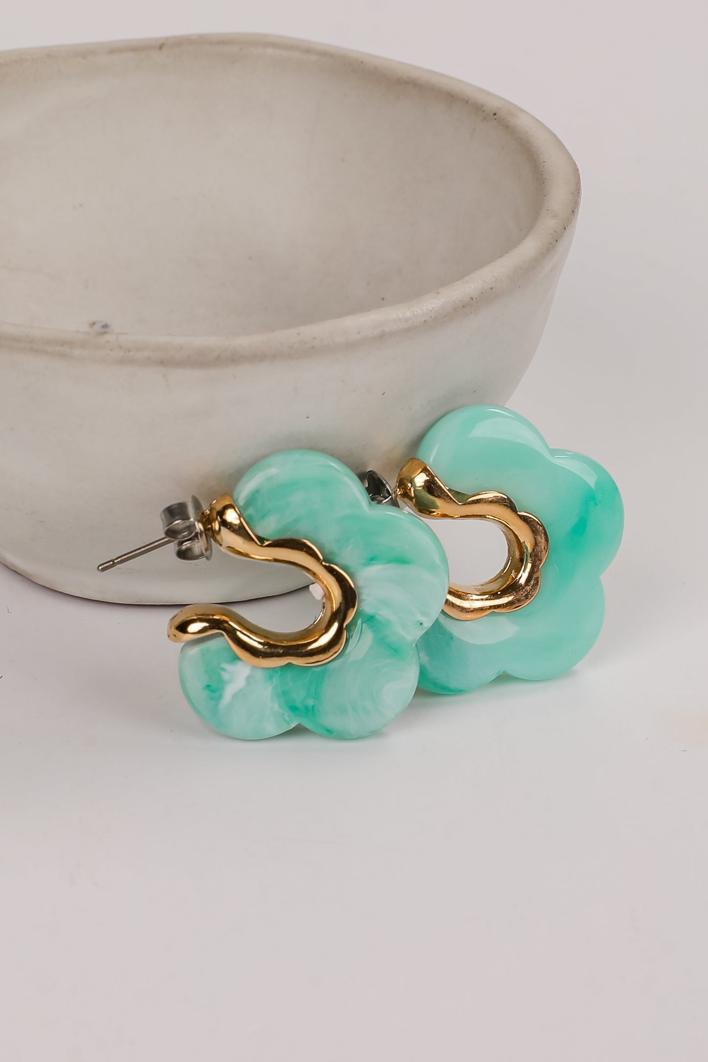 FINAL SALE - Bree Acrylic Flower Hoop Earrings