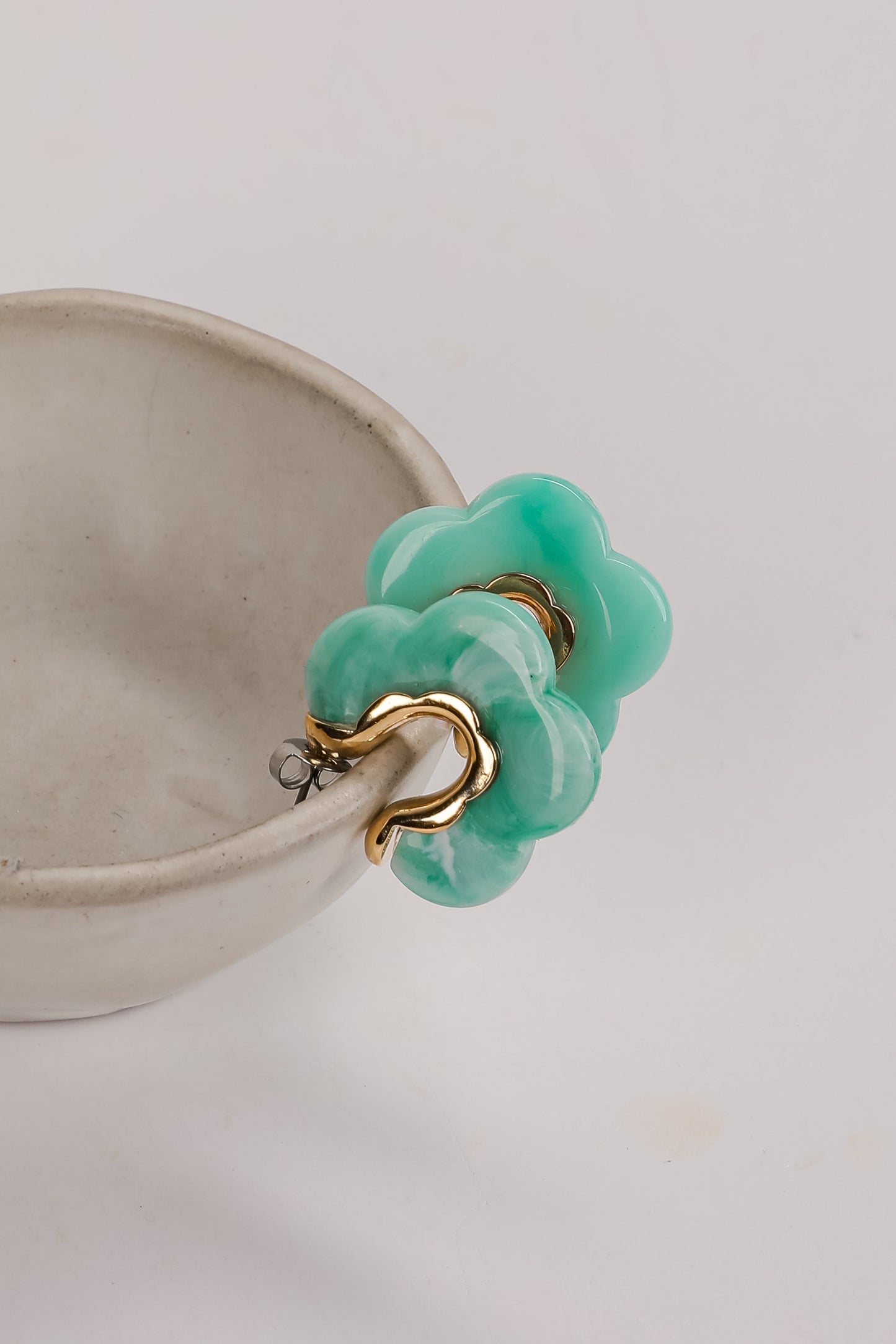 FINAL SALE - Bree Acrylic Flower Hoop Earrings