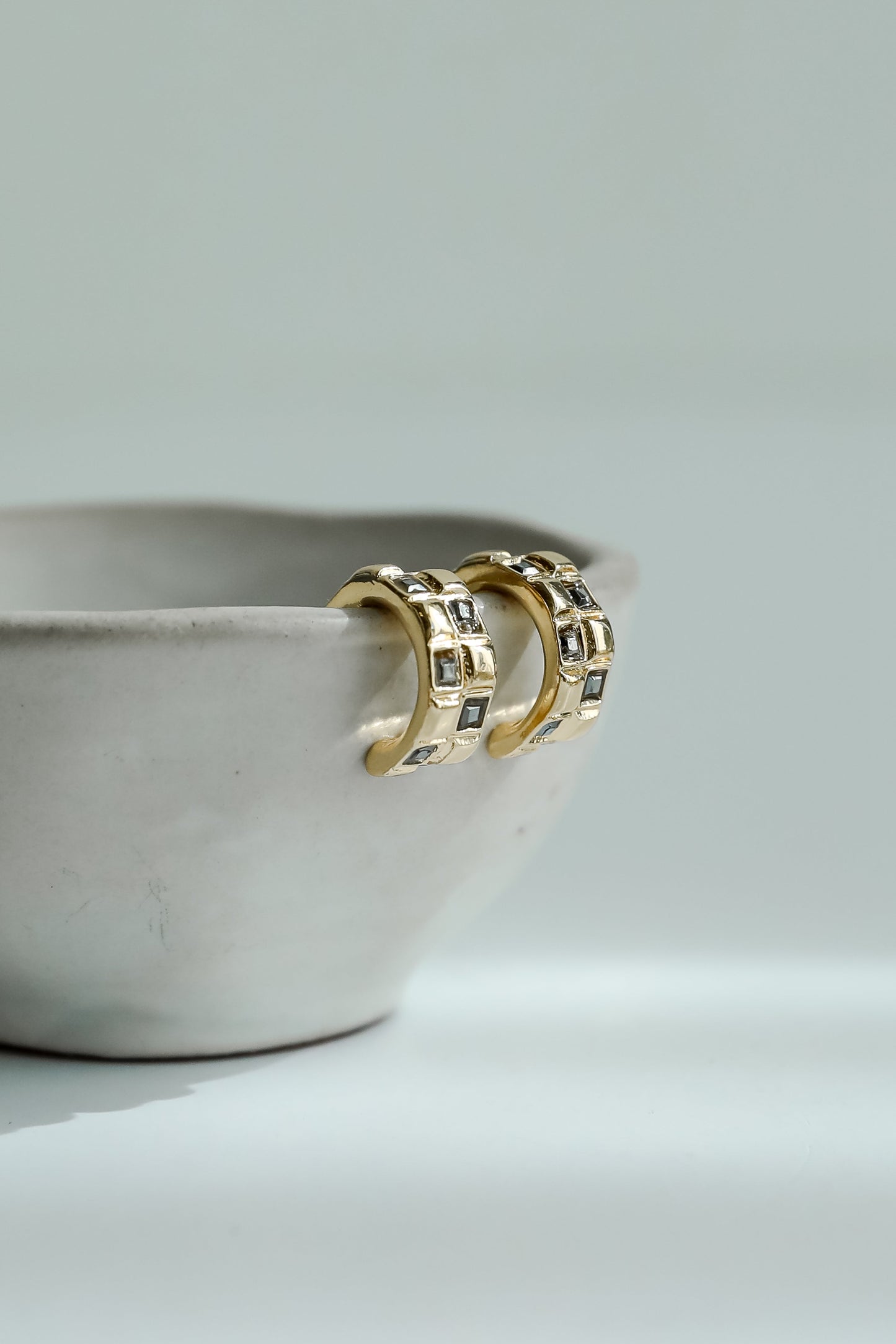 Kaylee Checkered Mini Hoop Earrings