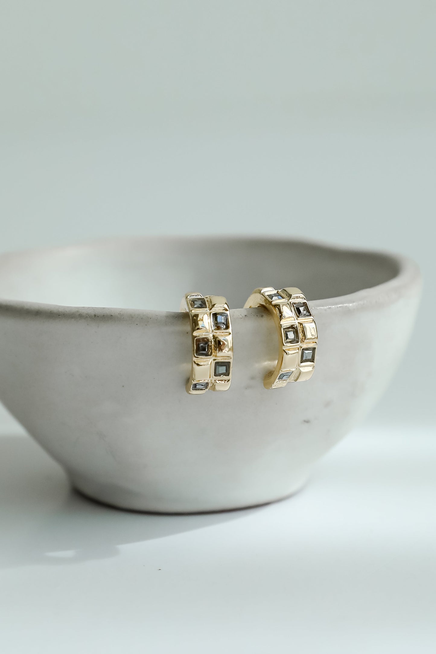 Kaylee Checkered Mini Hoop Earrings