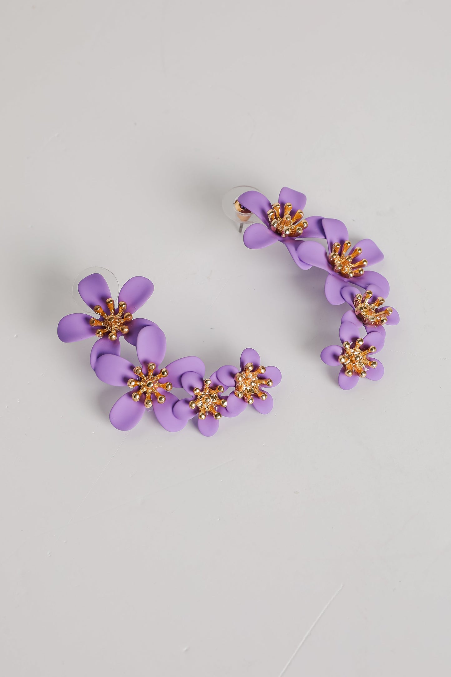 FINAL SALE - Layla Lavender Flower Drop Earrings