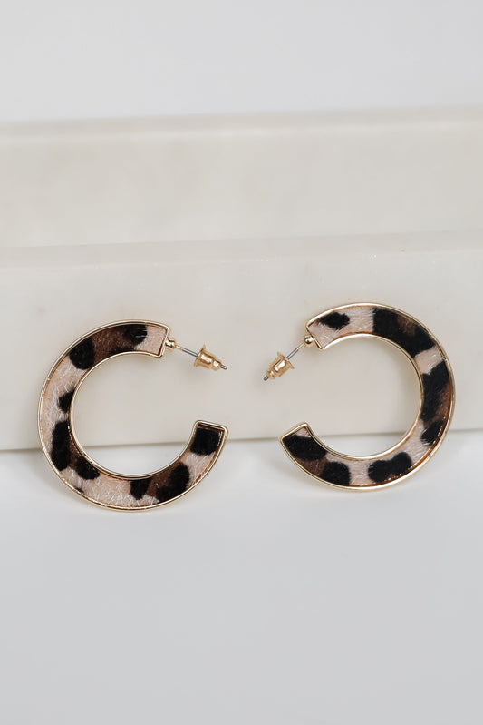 FINAL SALE - Raven Leopard Hoop Earrings