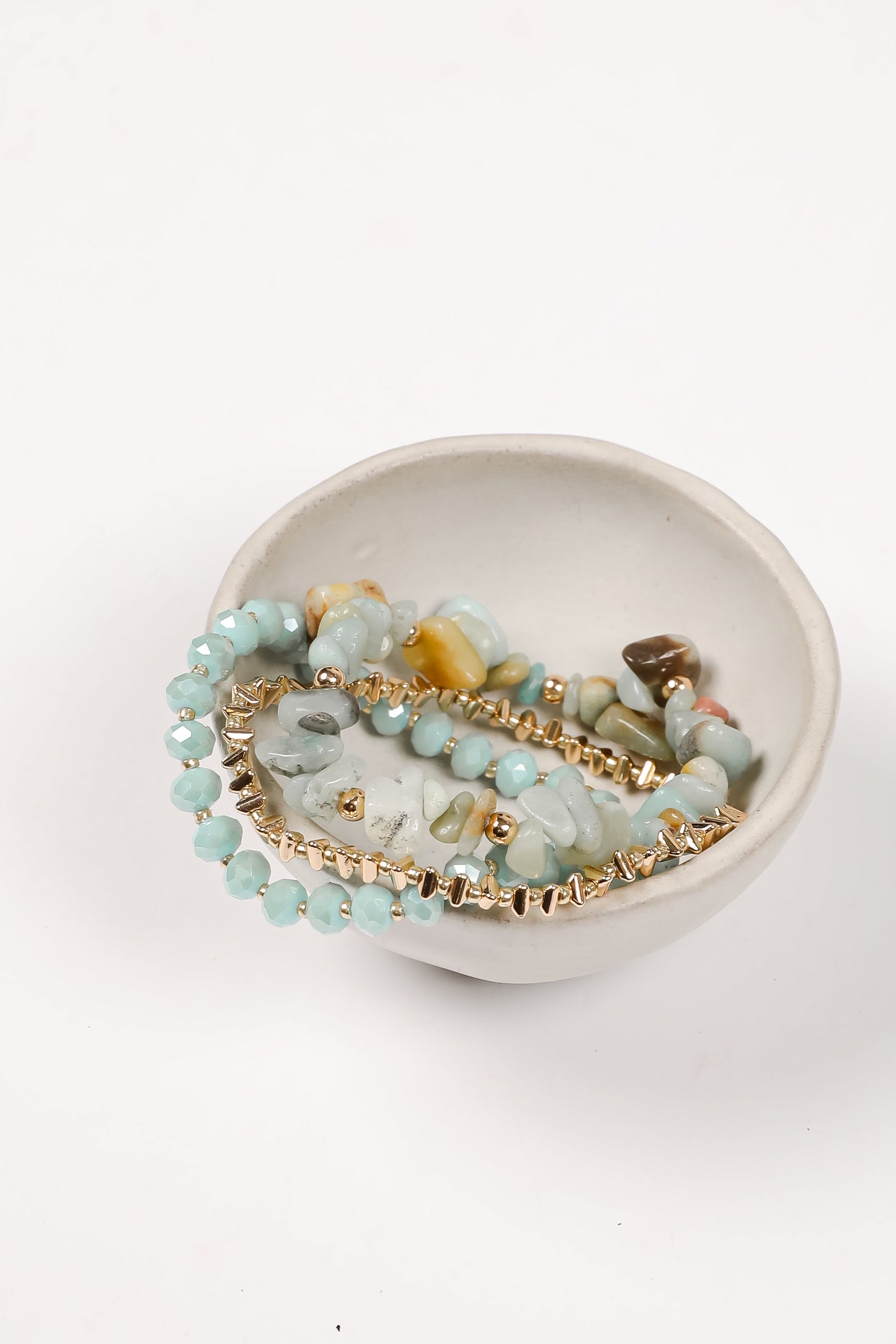 Aurora Mint Beaded Bracelet Set